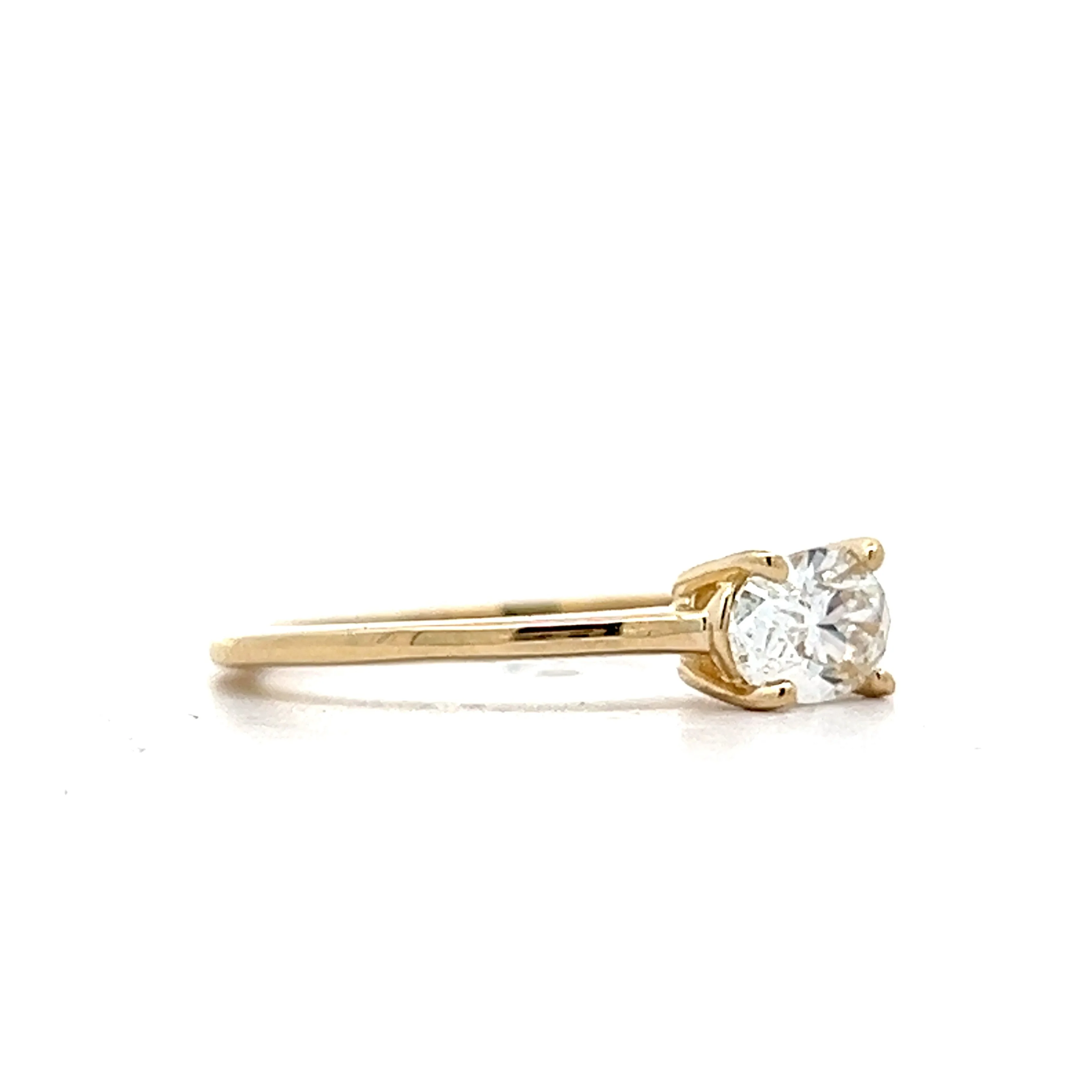 .66 East-West Oval Diamond Solitaire Engagement Ring in 14k - Image 3