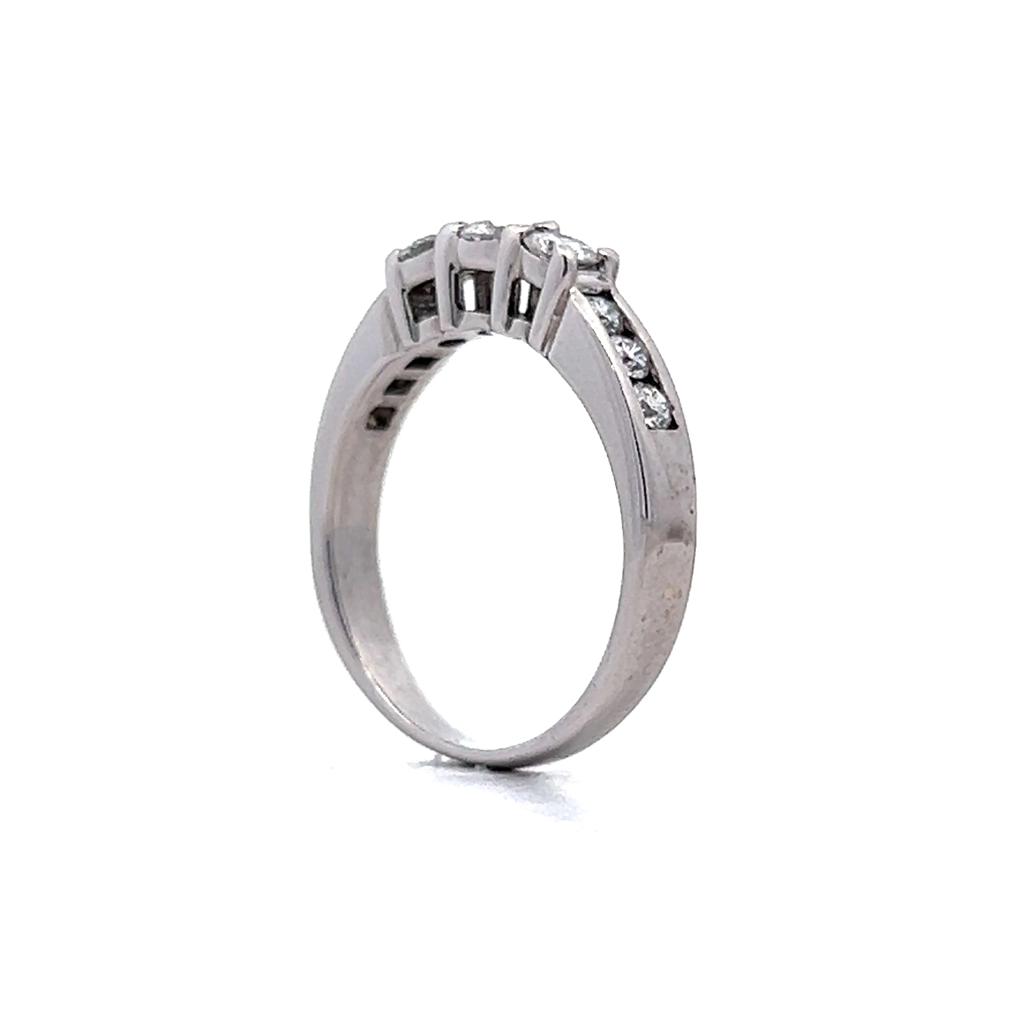 .66 Round Brilliant Diamond Wedding Band in 18k - Image 5