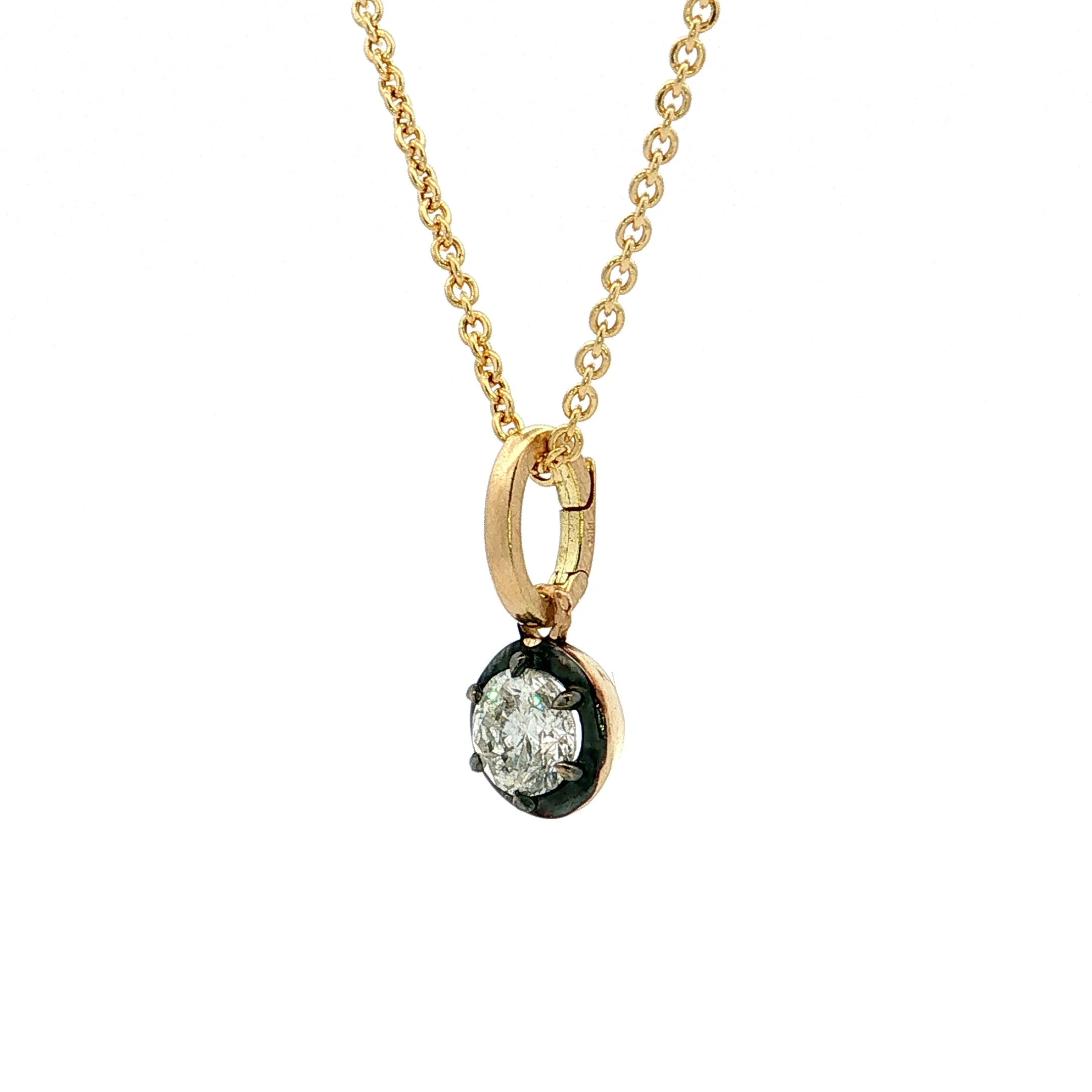 .66 Round Diamond Pendant Necklace 18k & 14k - Image 2