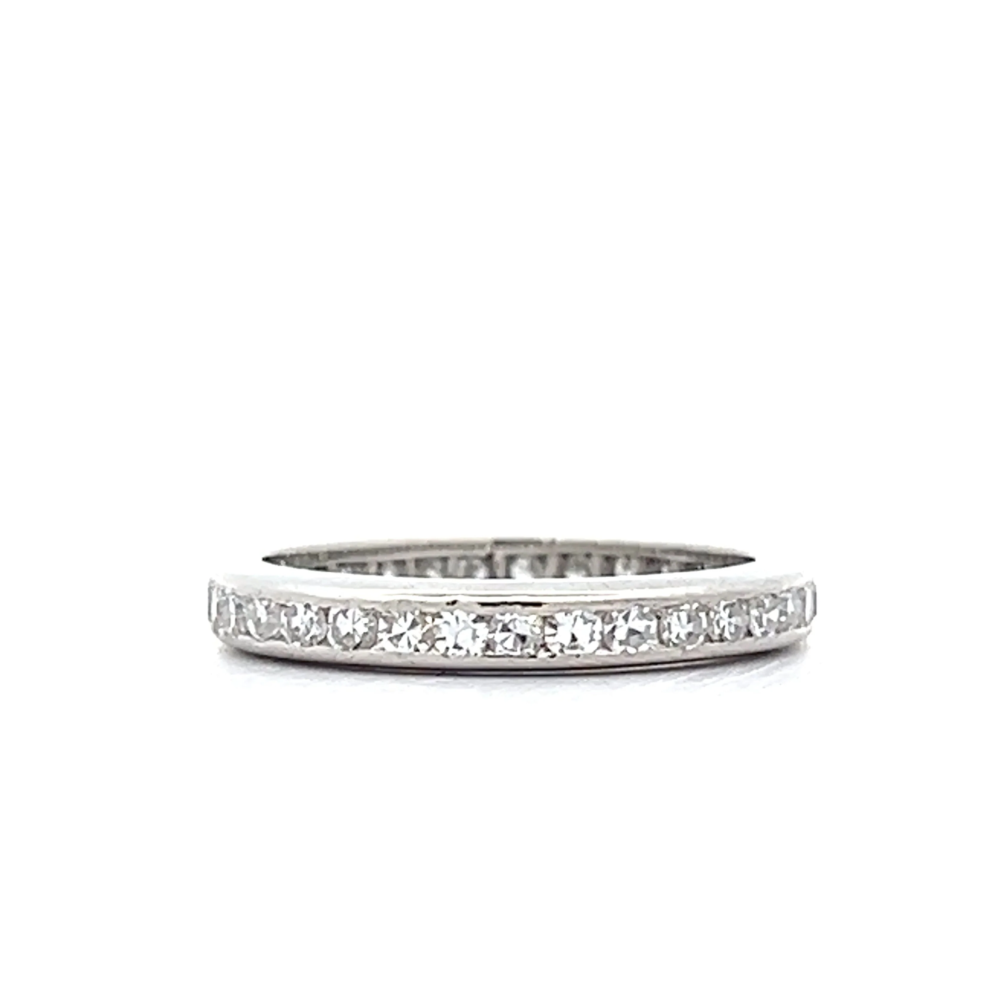 .66 Vintage Single Cut Diamond Eternity Band in Platinum