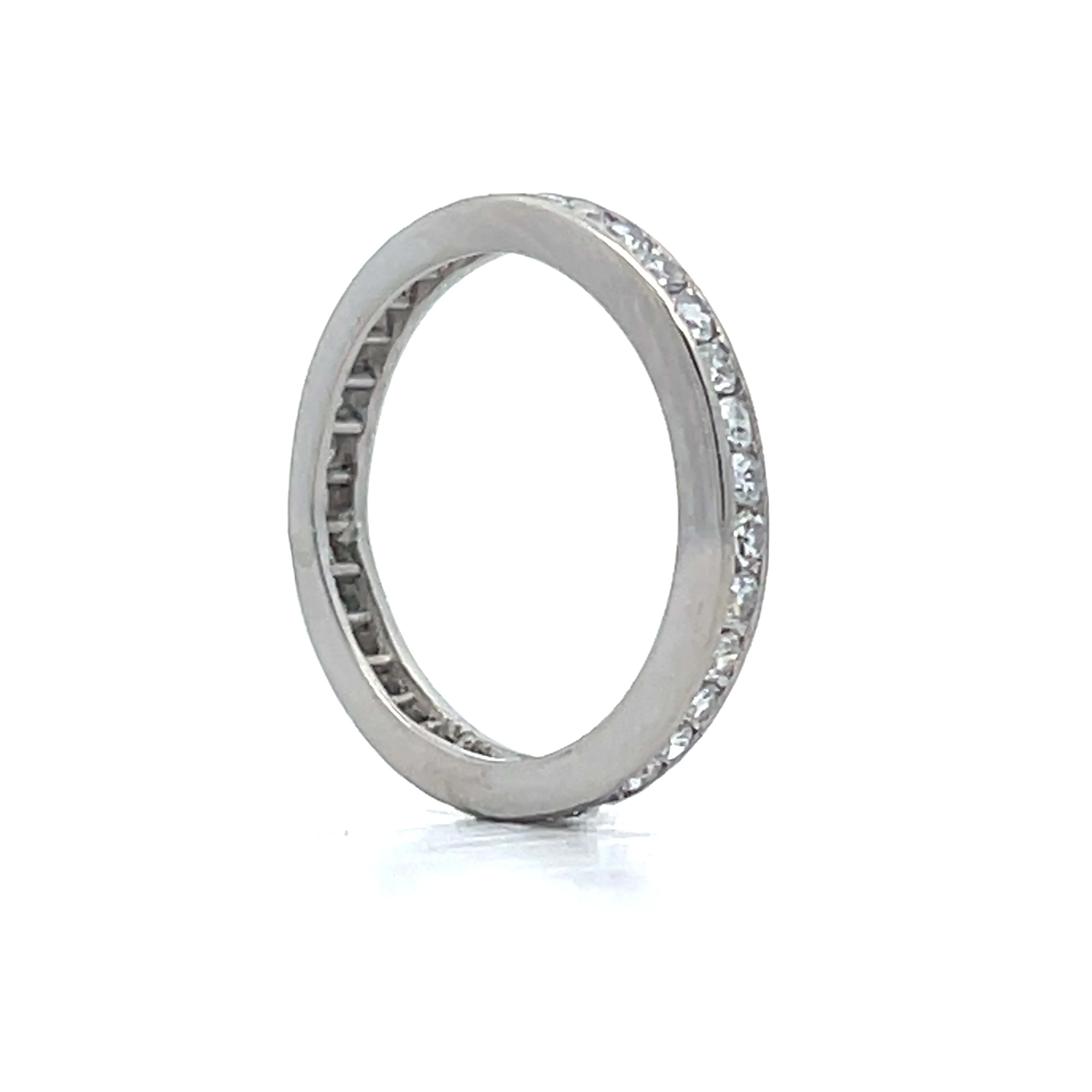 .66 Vintage Single Cut Diamond Eternity Band in Platinum - Image 6