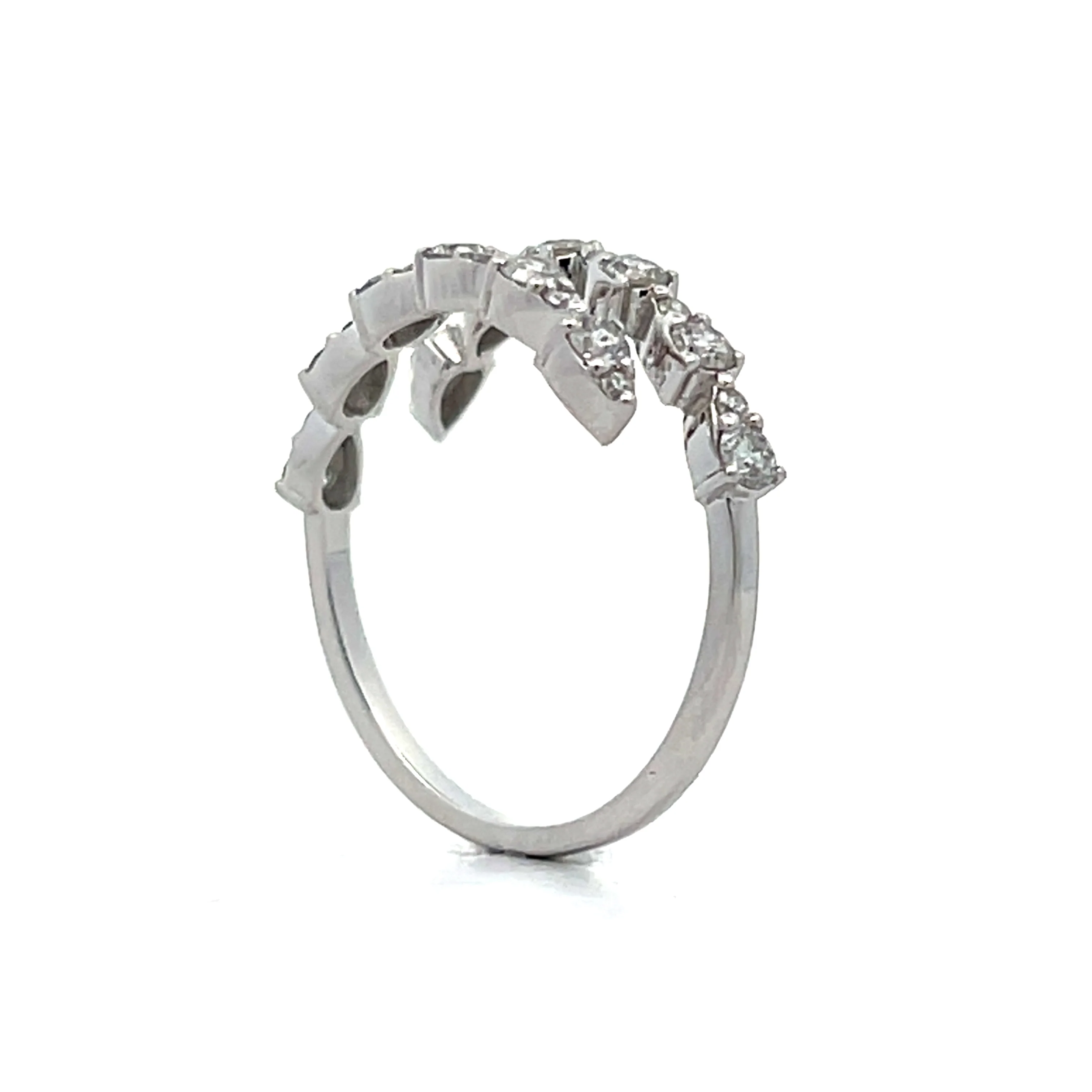 .66 Wrap Style Cocktail Ring in 18k White Gold - Image 5