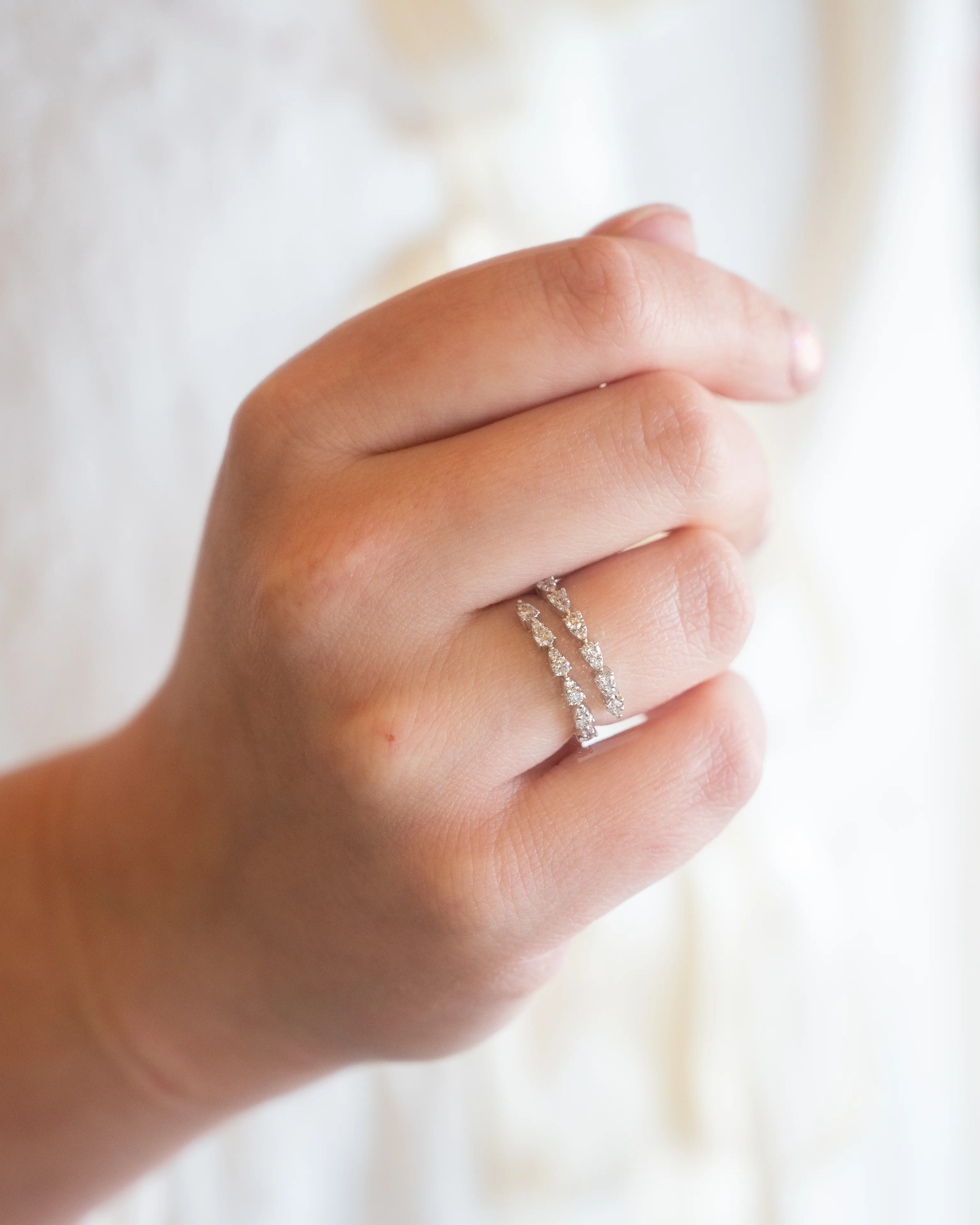 .66 Wrap Style Cocktail Ring in 18k White Gold - Image 7