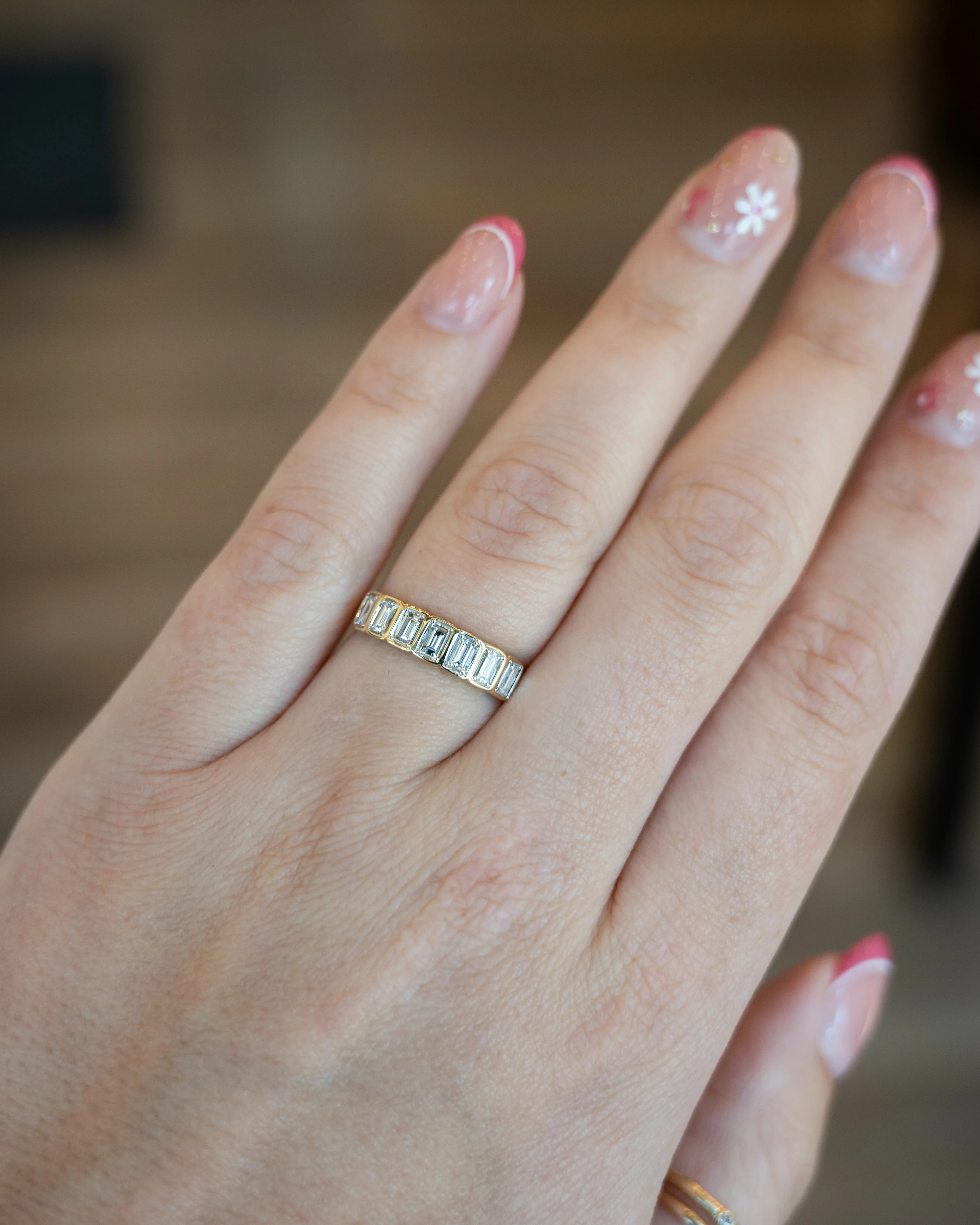 .67 Bezel Baguette Diamond Eternity Band 14k - Image 7