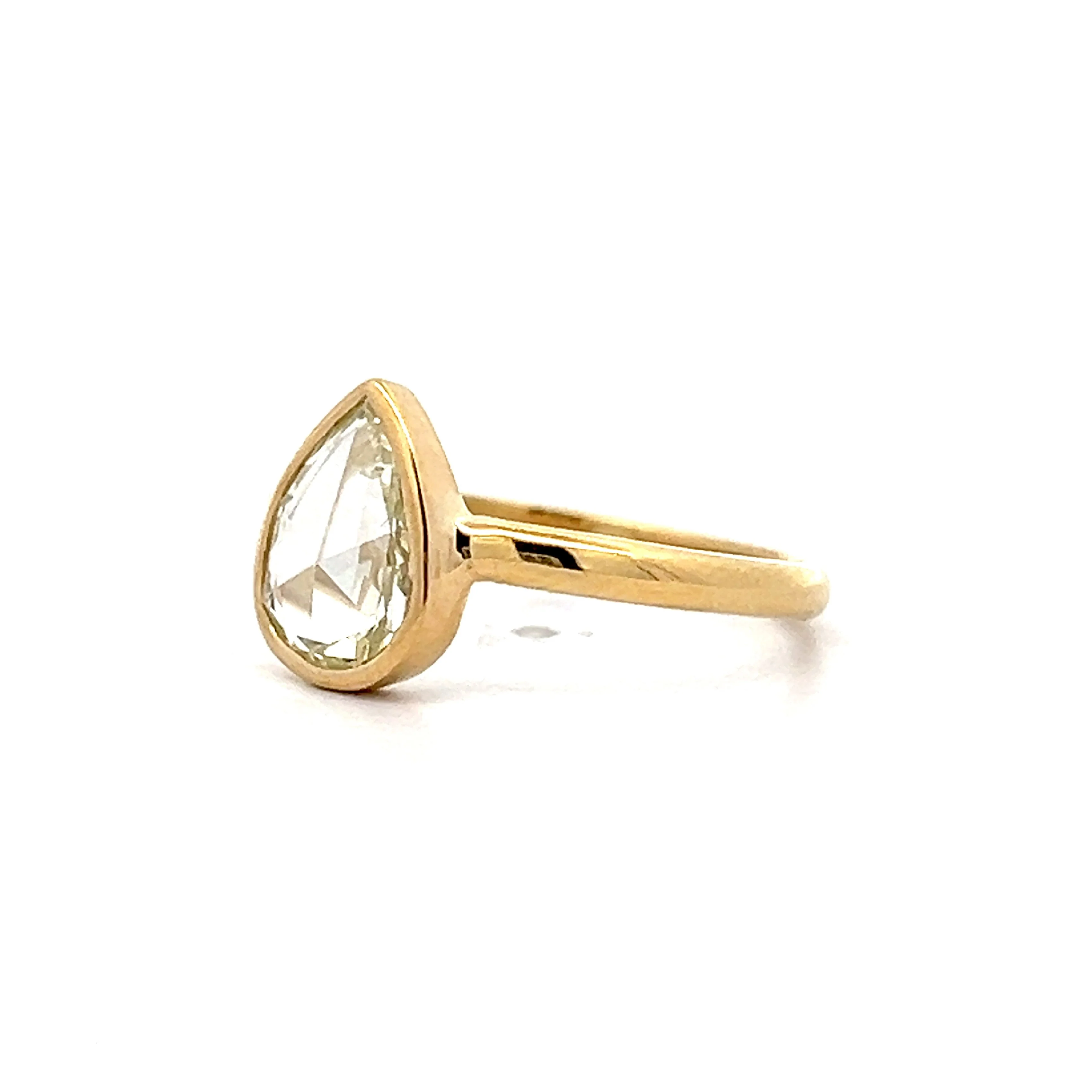 .67 Pear Rose Cut Diamond Engagement Ring in 18k - Image 2