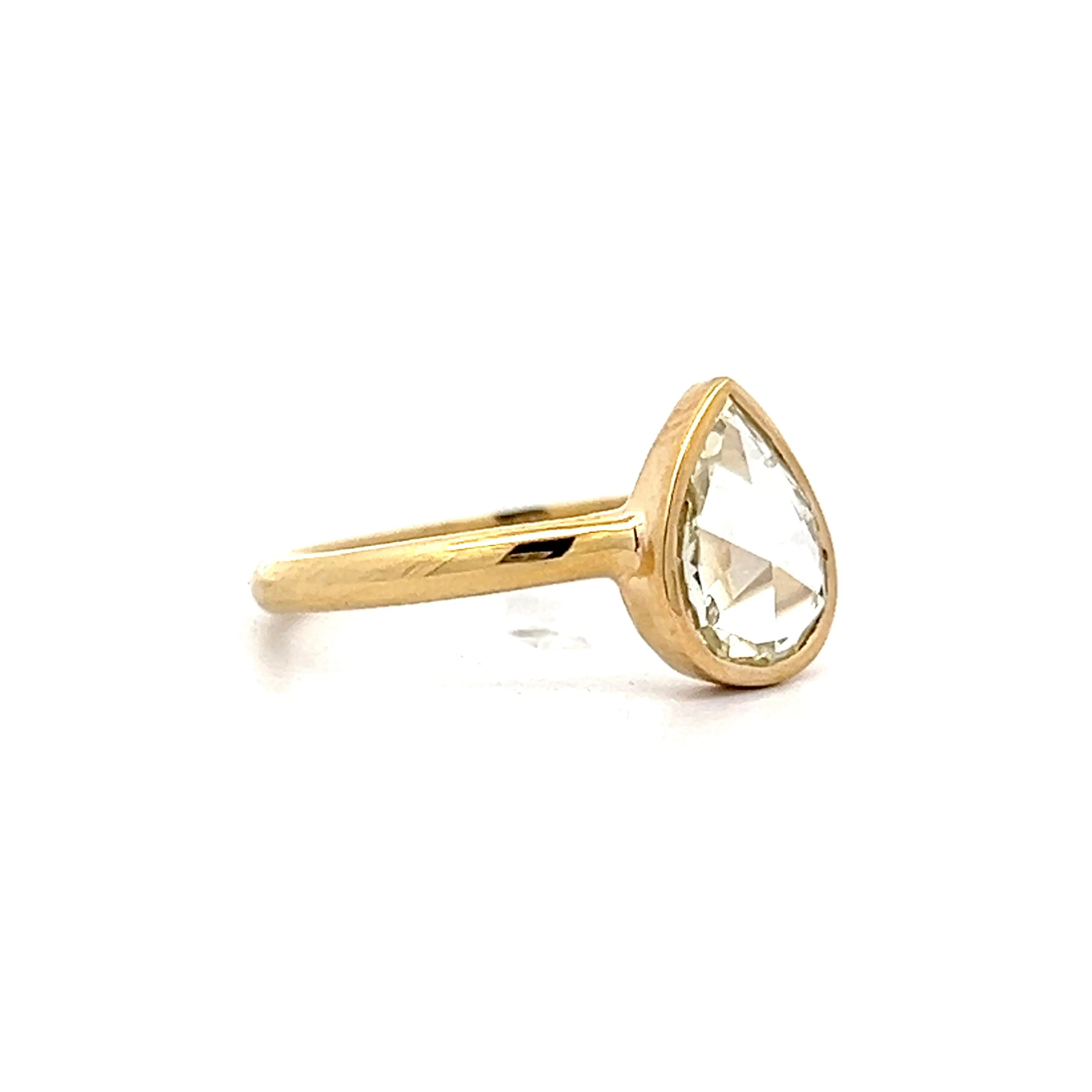 .67 Pear Rose Cut Diamond Engagement Ring in 18k - Image 3