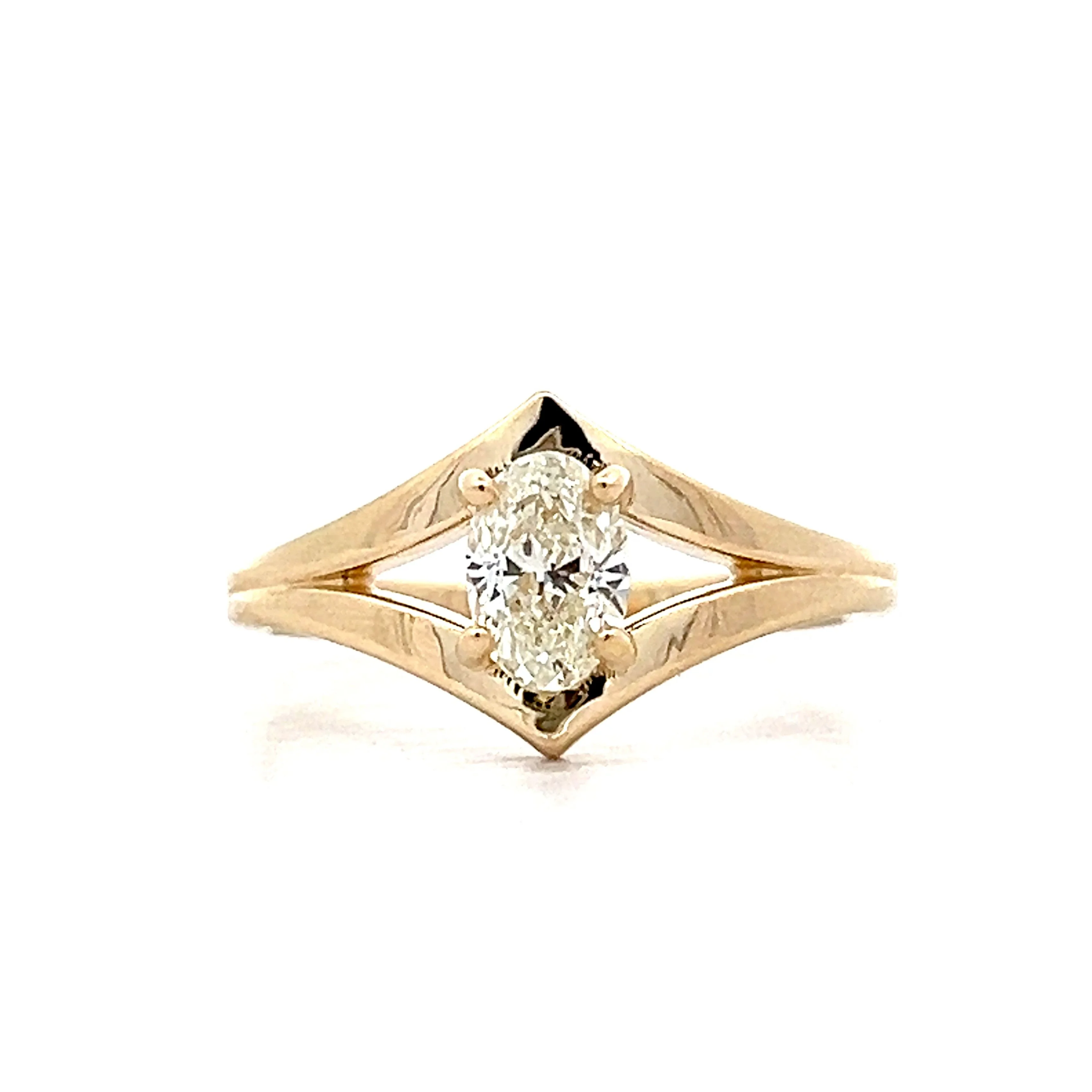 .67 Solitaire Oval Diamond Engagement Ring in 14k