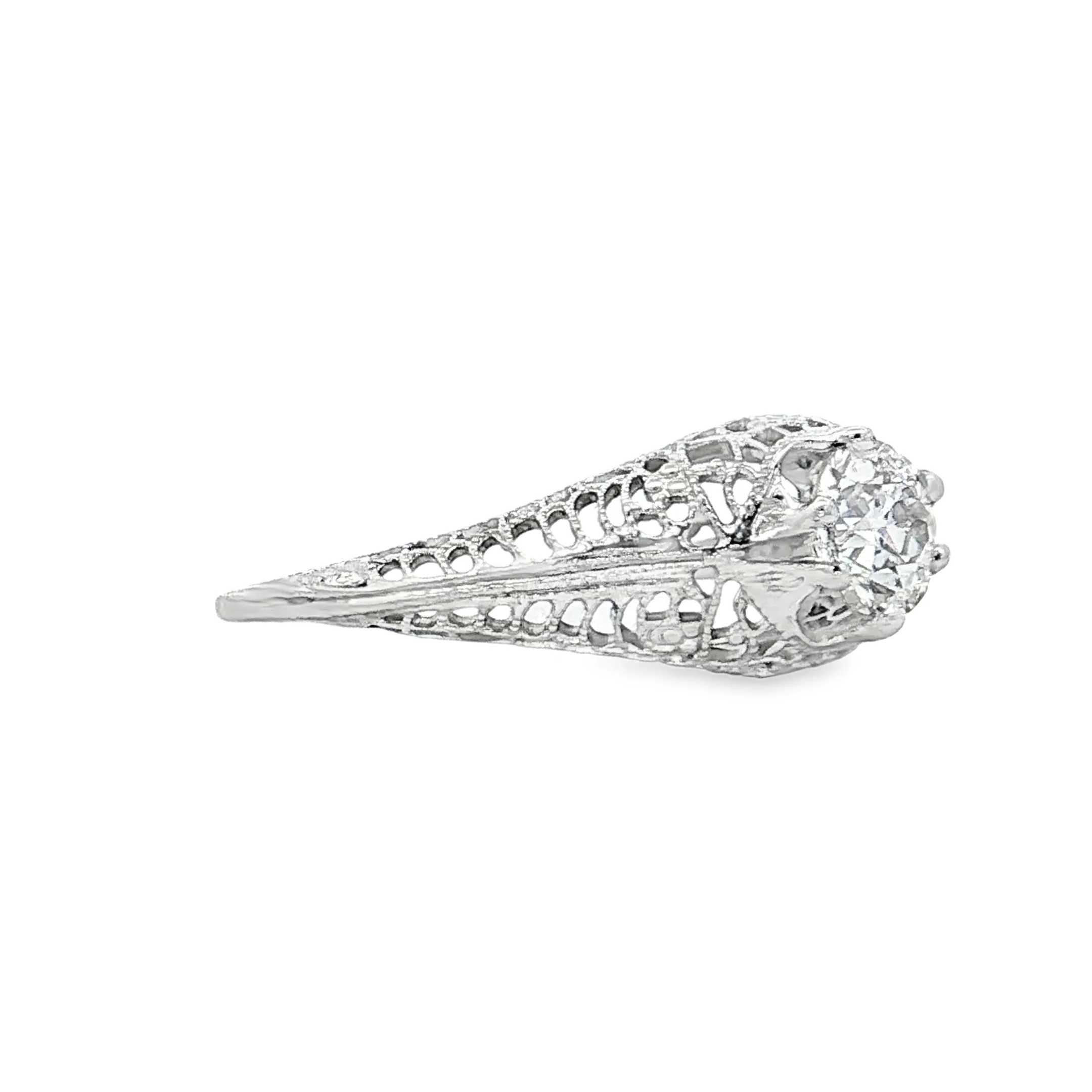 .68 Antique Art Deco Diamond Solitaire Engagement Ring 18k - Image 3