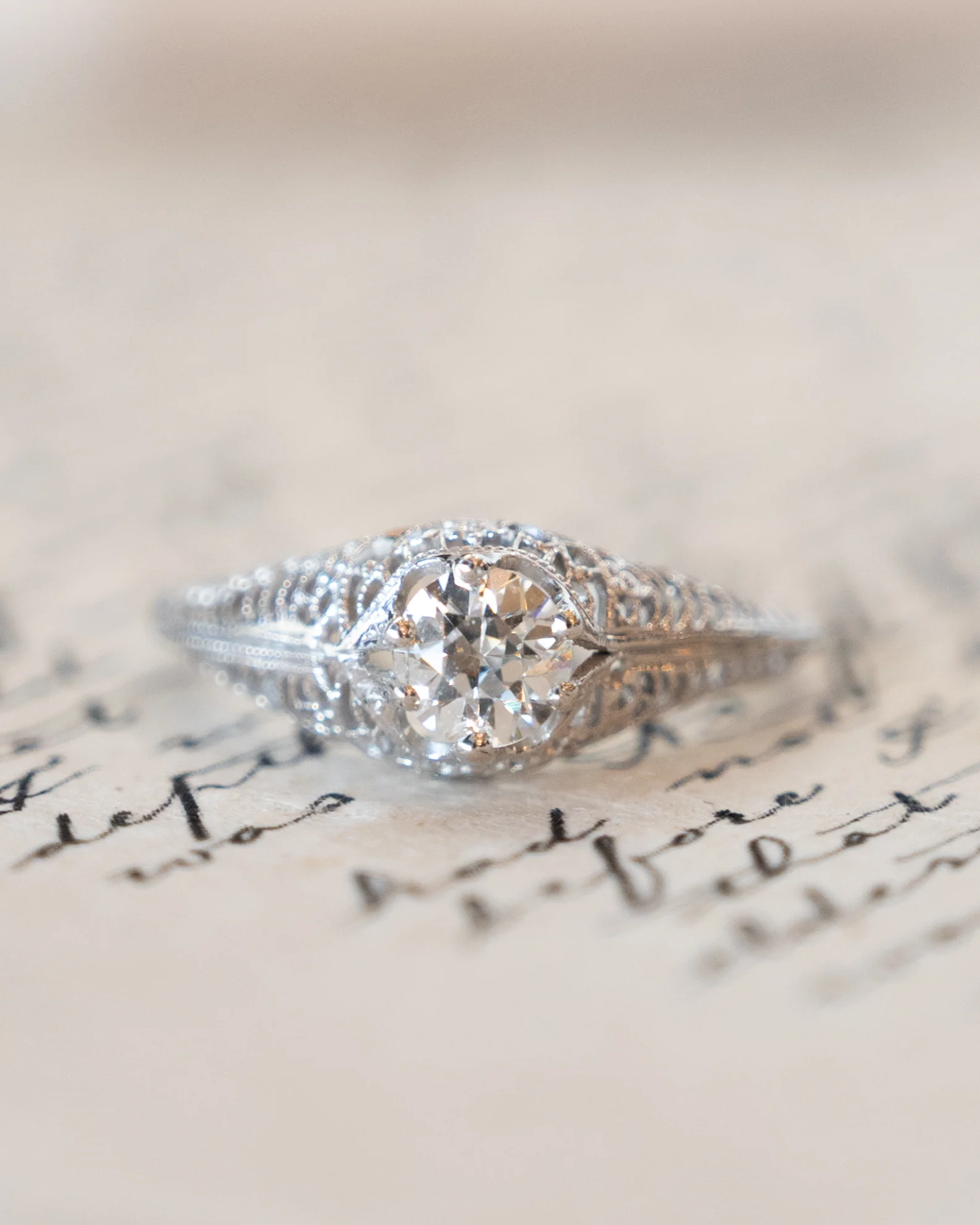 .68 Antique Art Deco Diamond Solitaire Engagement Ring 18k - Image 6