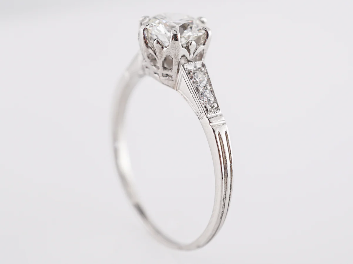 .68 Art Deco Transitional Cut Diamond Engagement Ring - Image 5