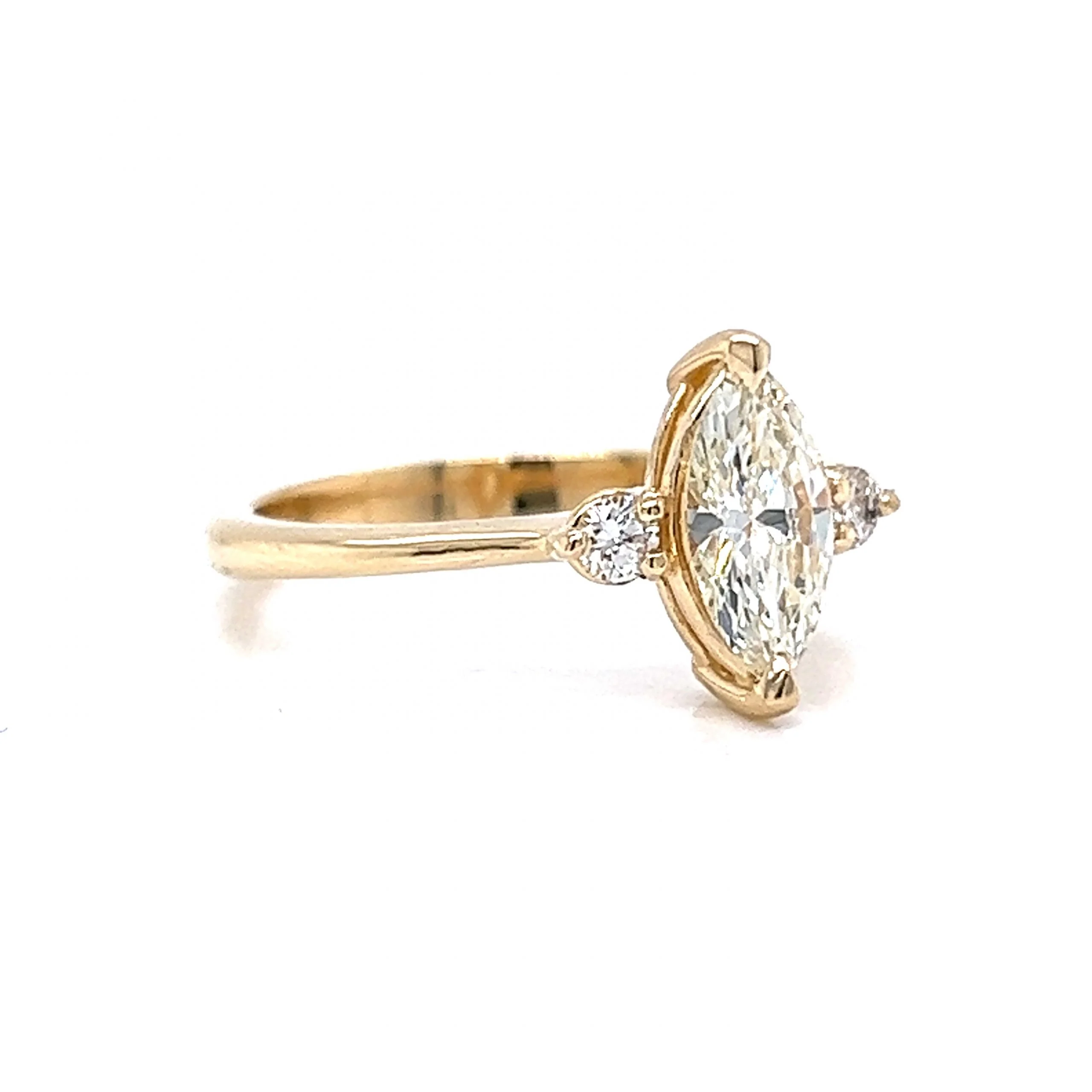 .68 Marquise Cut Diamond Engagement Ring in 14k Yellow Gold - Image 3