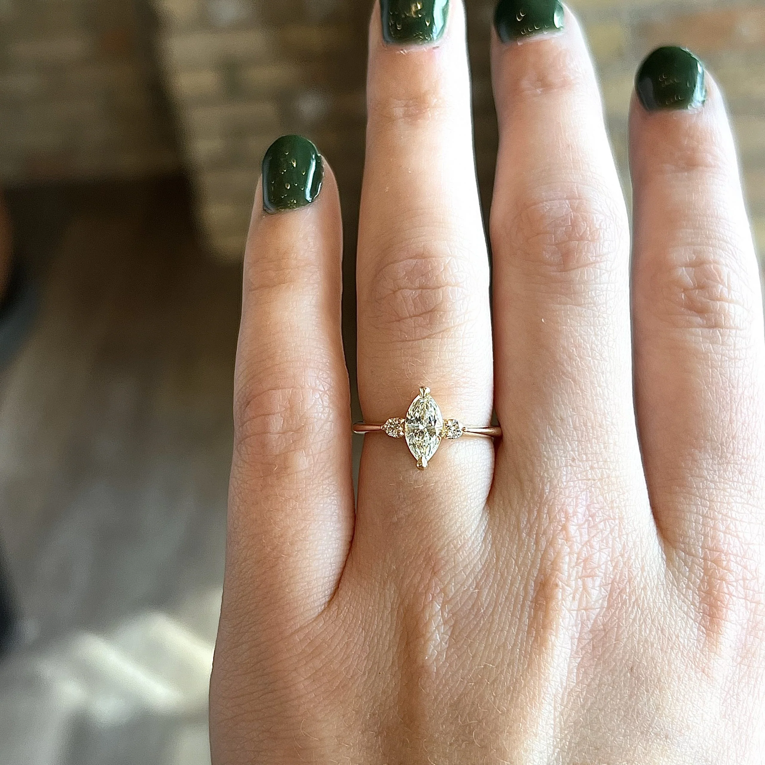 .68 Marquise Cut Diamond Engagement Ring in 14k Yellow Gold - Image 6
