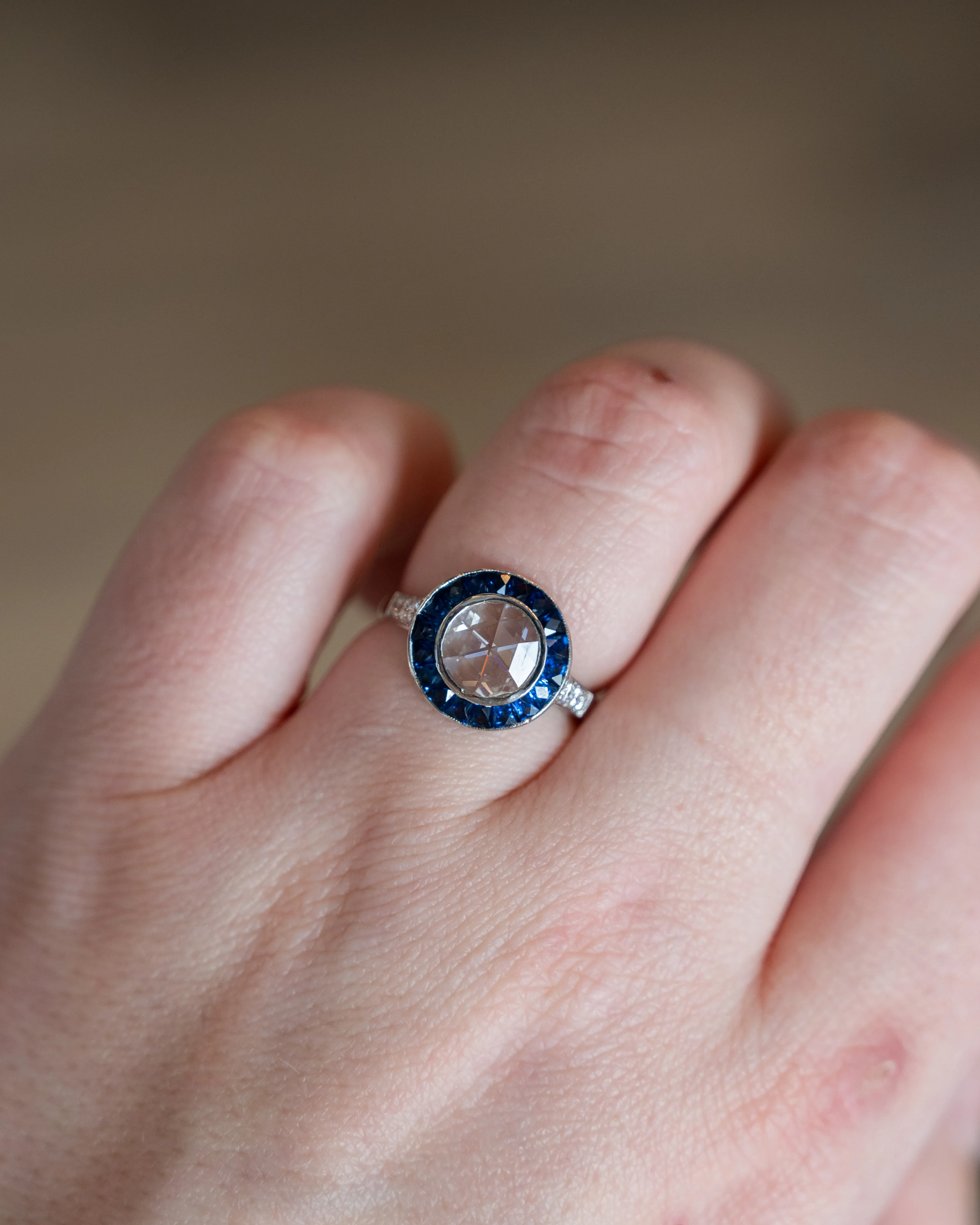 .68 Rose Cut Diamond Engagement Ring in Platinum - Image 7