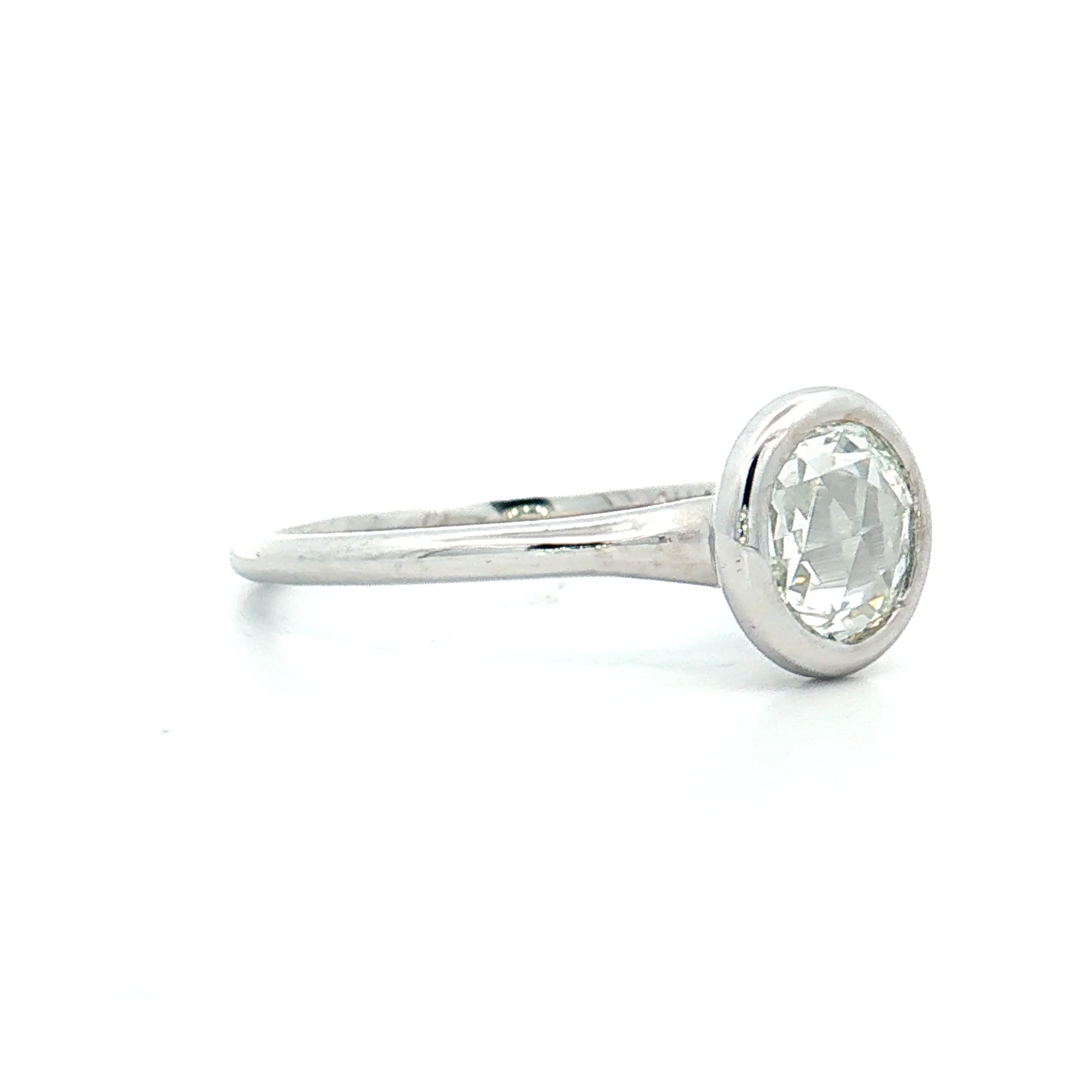 .68 Round Rose Cut Diamond Solitaire Ring 14k White Gold - Image 3