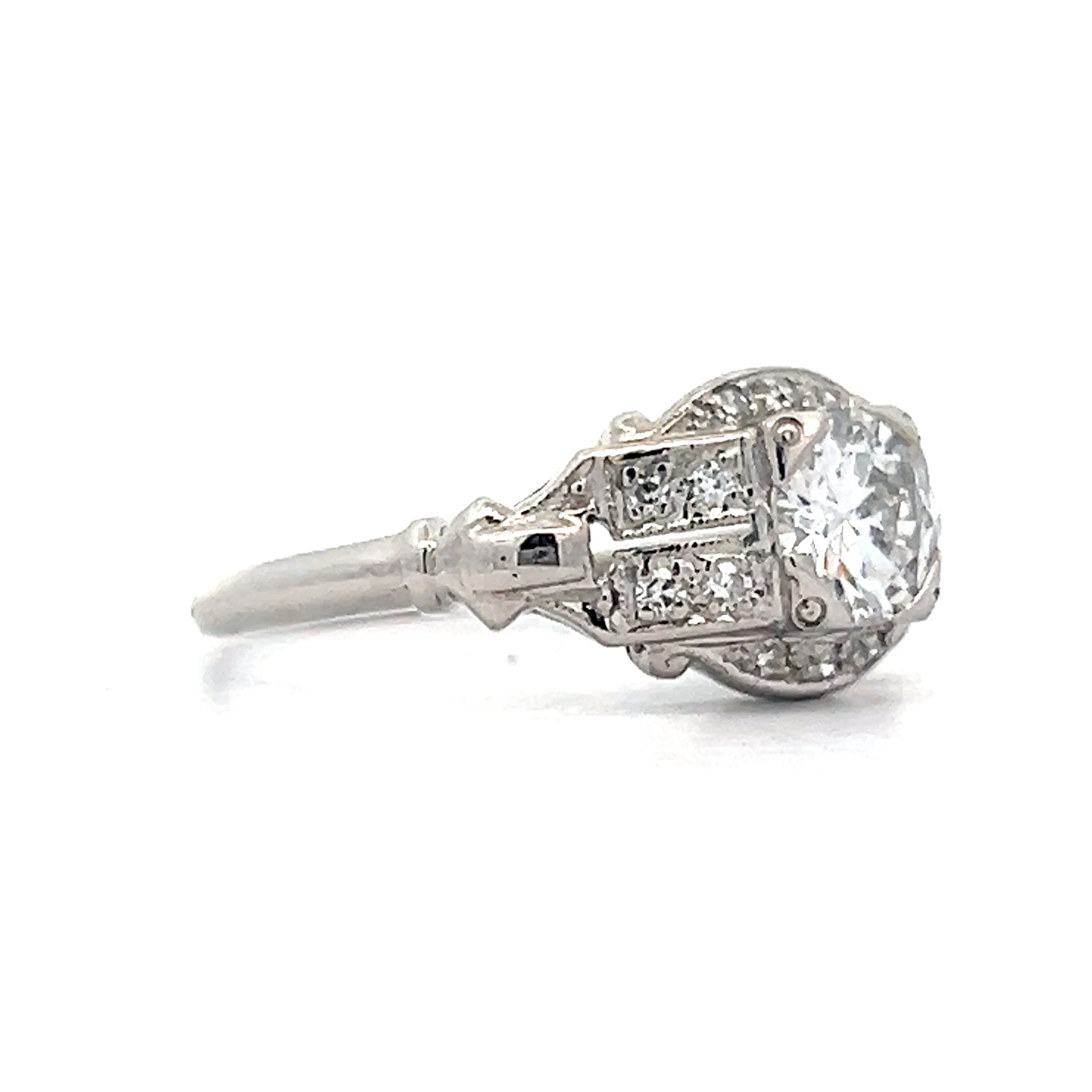 .69 Art Deco Diamond Engagement Ring in Platinum - Image 3