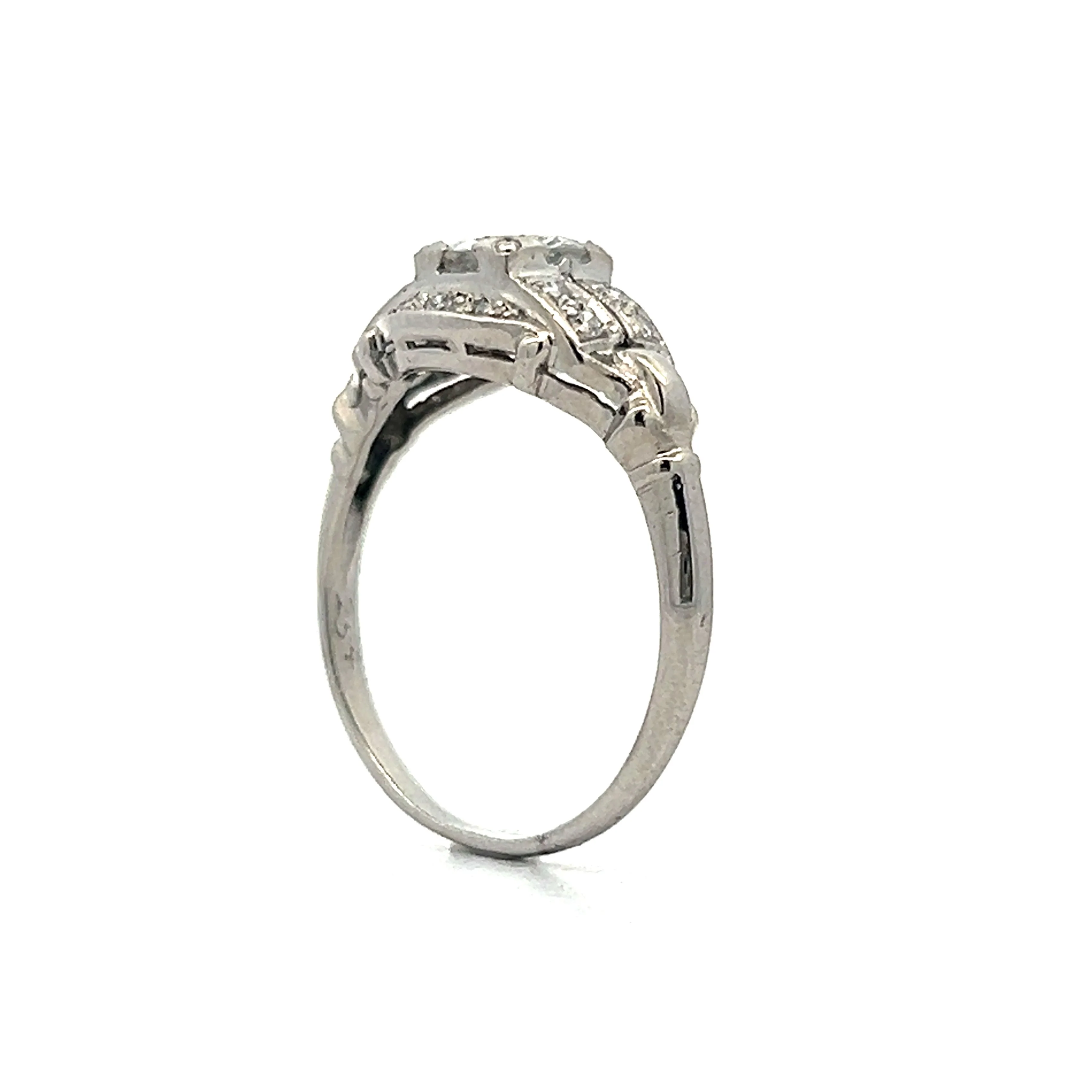 .69 Art Deco Diamond Engagement Ring in Platinum - Image 5