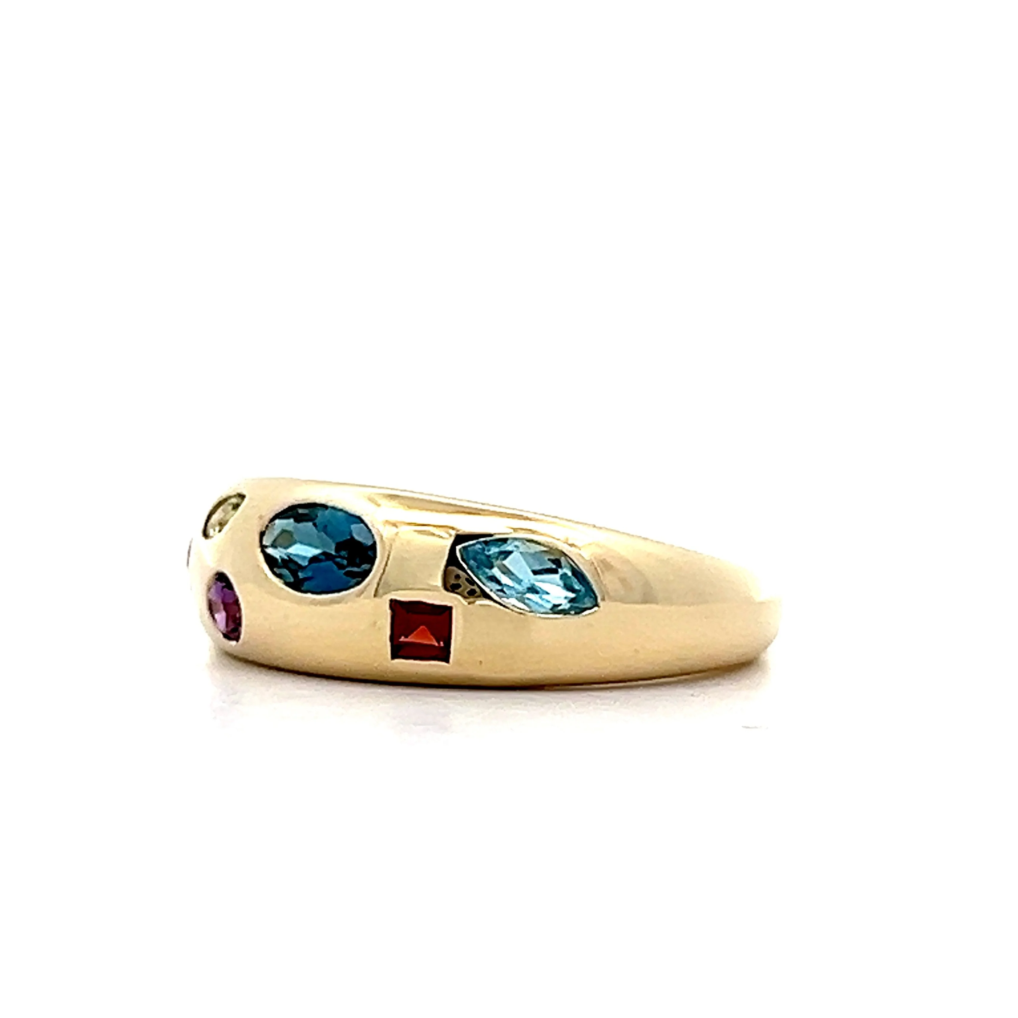 .69 Multi-Gemstone Dome Stacking Ring in 14k Yellow Gold - Image 2