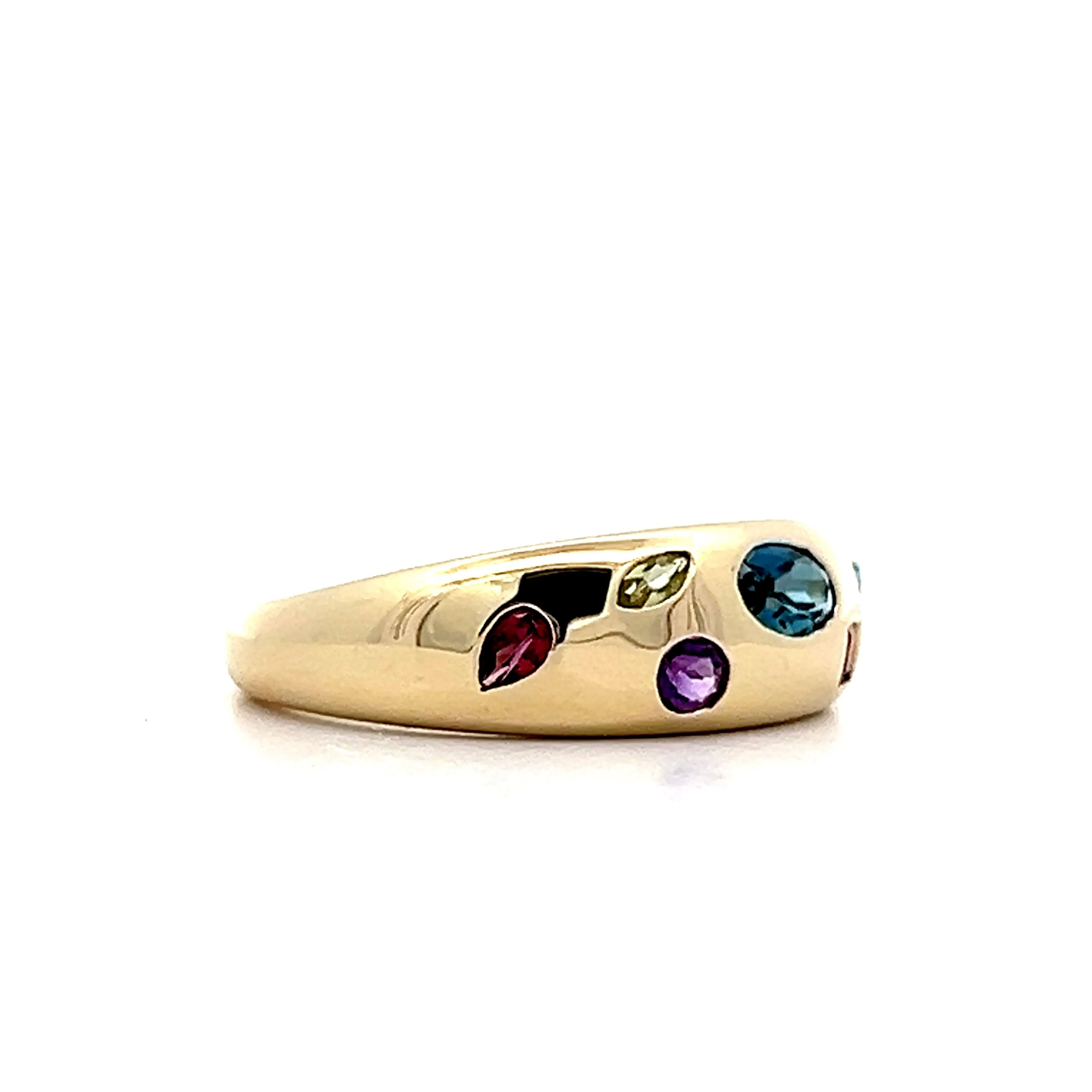.69 Multi-Gemstone Dome Stacking Ring in 14k Yellow Gold - Image 3