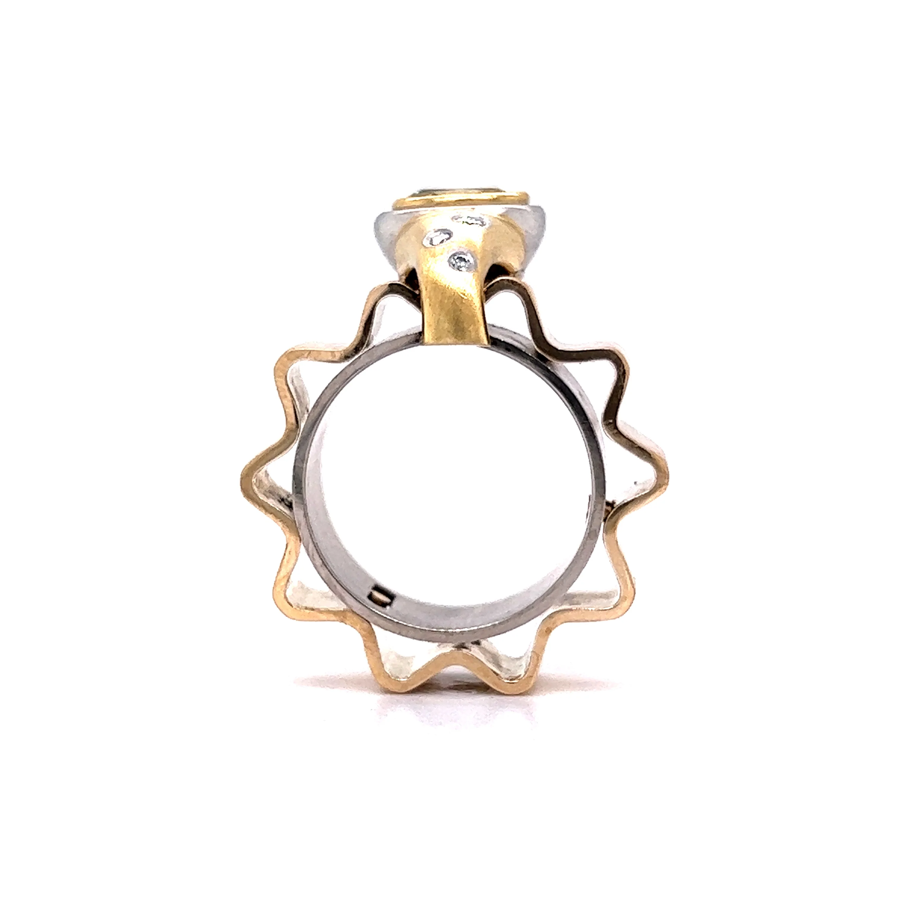 .69 Oval Cut Aquamarine & Diamond Ring in Yellow Gold by Stephanie Lake Design - Image 4