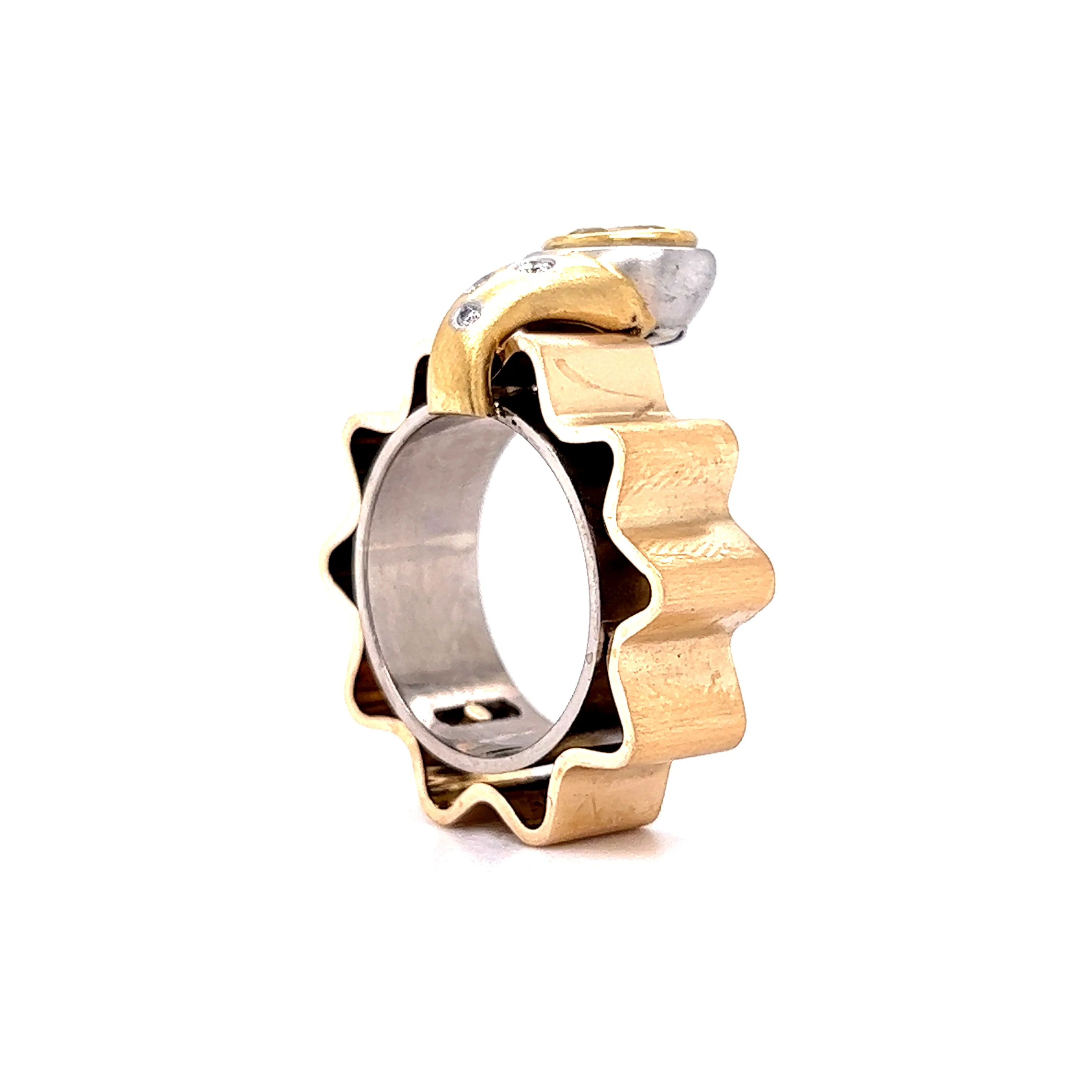 .69 Oval Cut Aquamarine & Diamond Ring in Yellow Gold by Stephanie Lake Design - Image 5