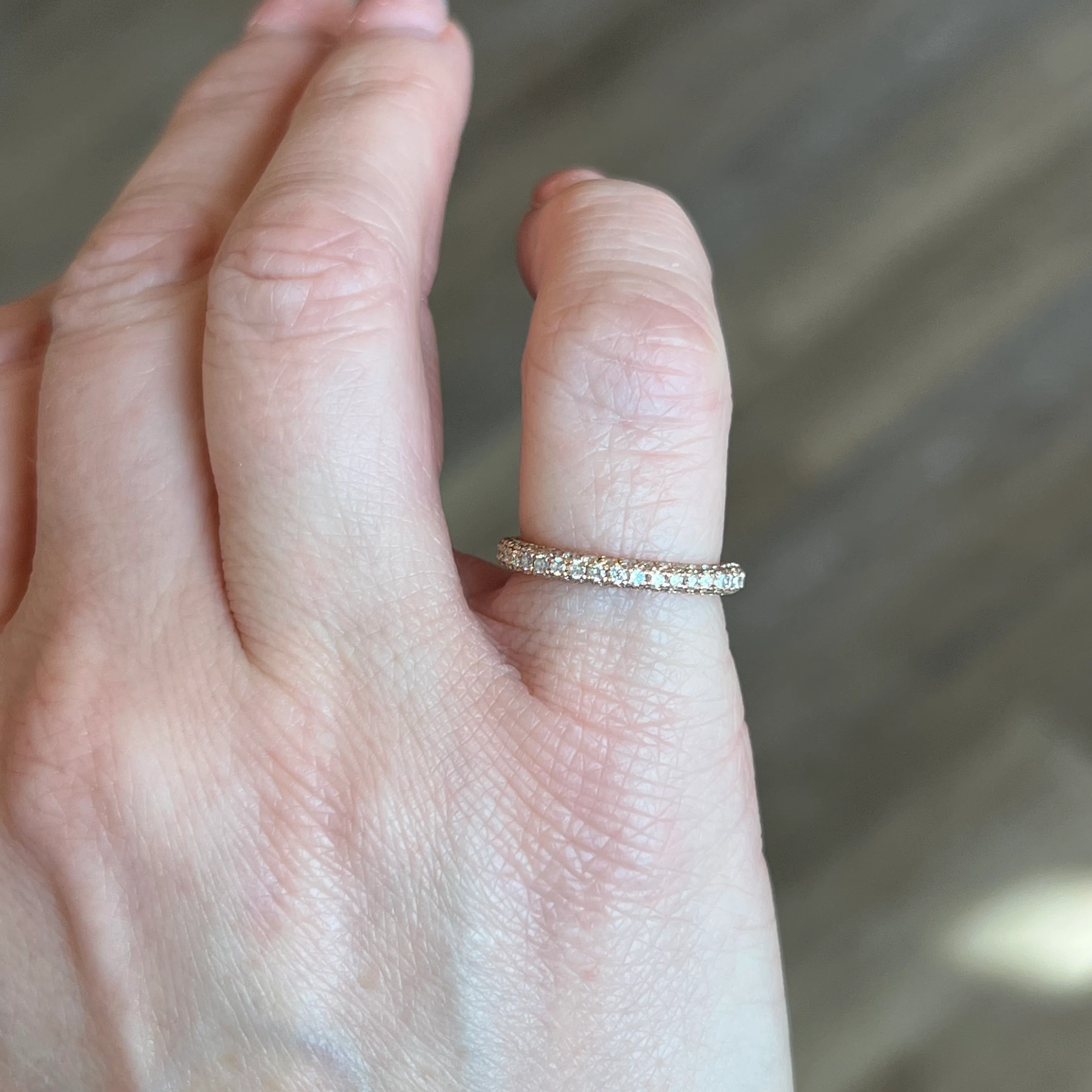 .69 Pave Diamond Half-Eternity Wedding Band in 14k Rose Gold - Image 6