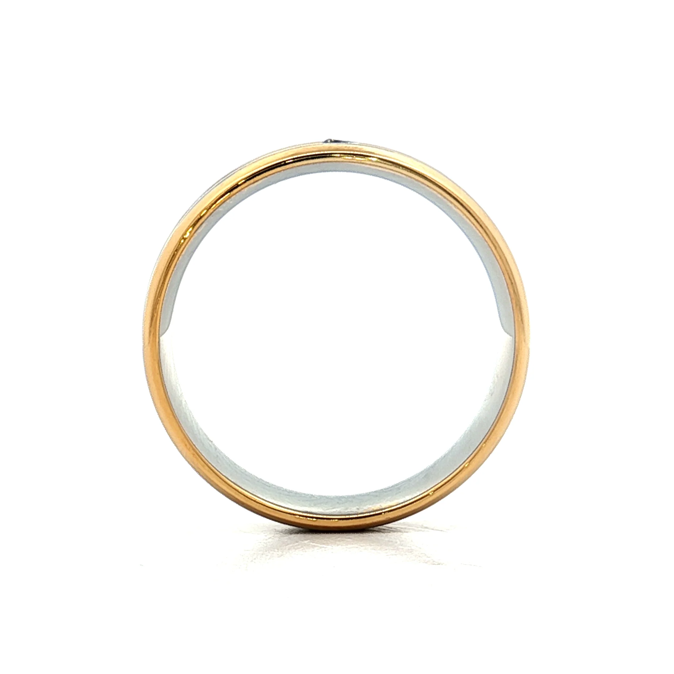 6mm Mens Diamond Two-Tone Wedding Band in 18k - Image 7
