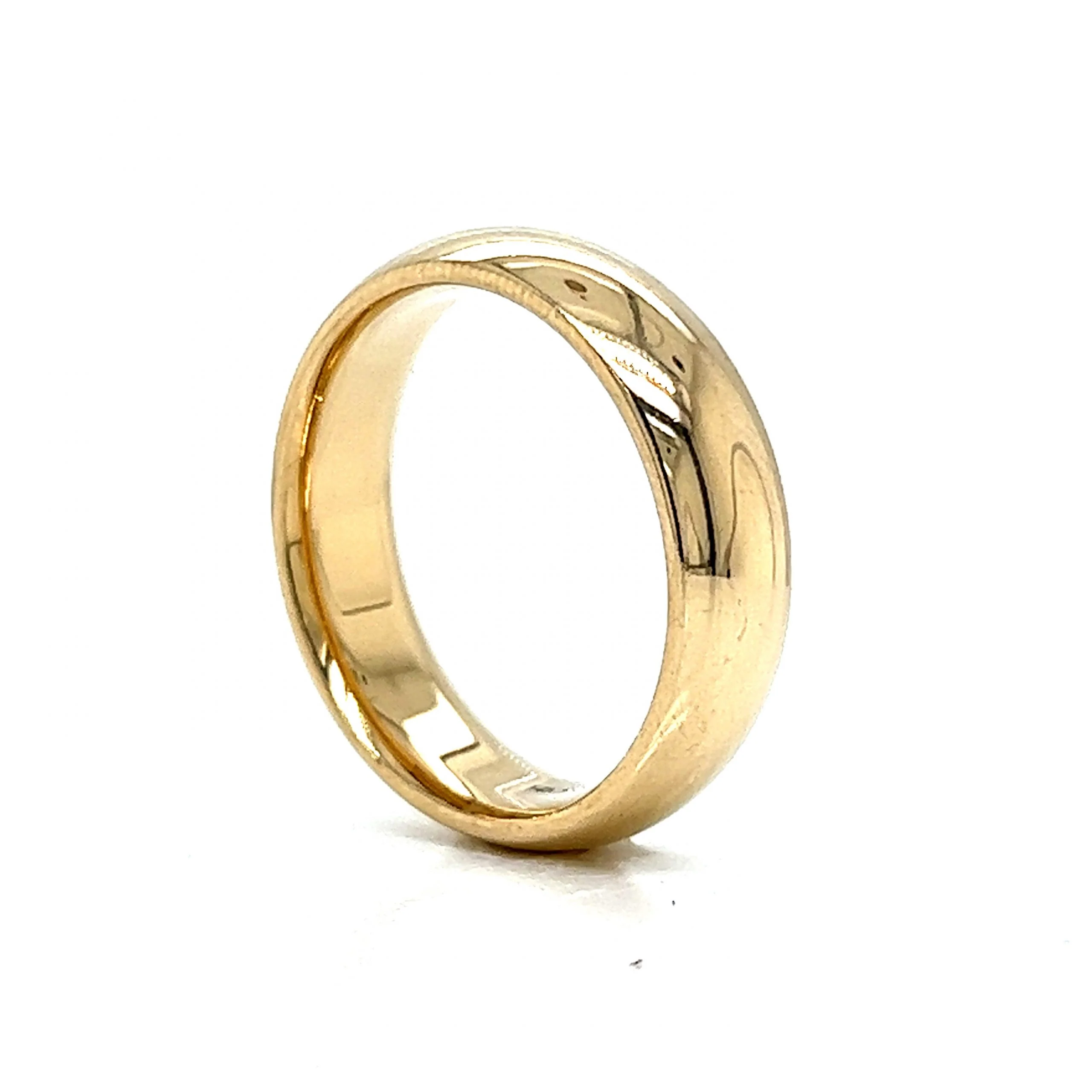 6mm Men's High Polish Wedding Band in 14k Yellow Gold - Image 4