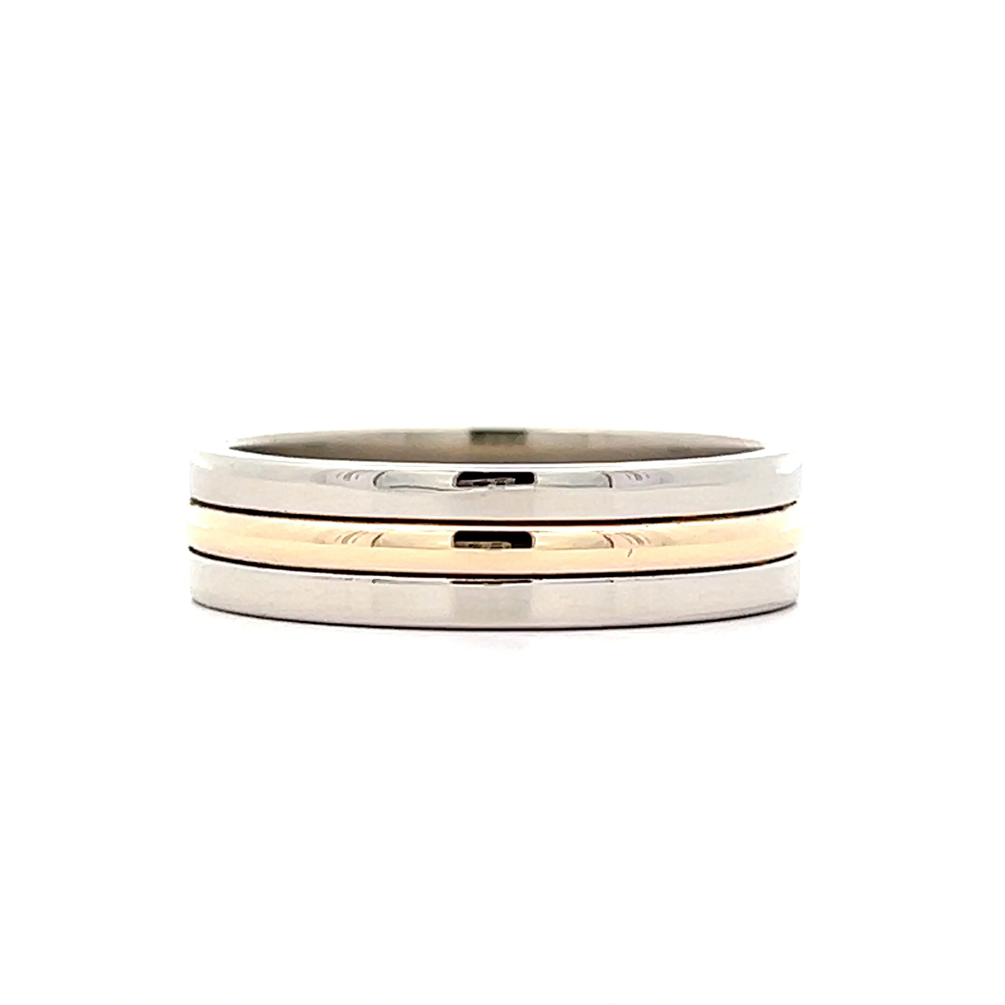 6mm Mens Triple Stack Wedding Band in 14k - Image 2