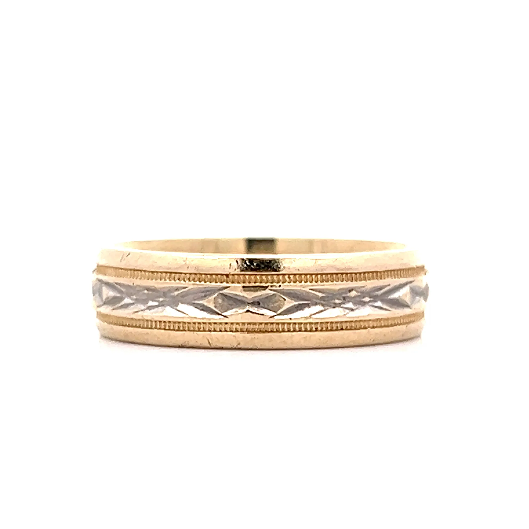 6mm Mens Vintage 1960s Two-Tone Wedding Band