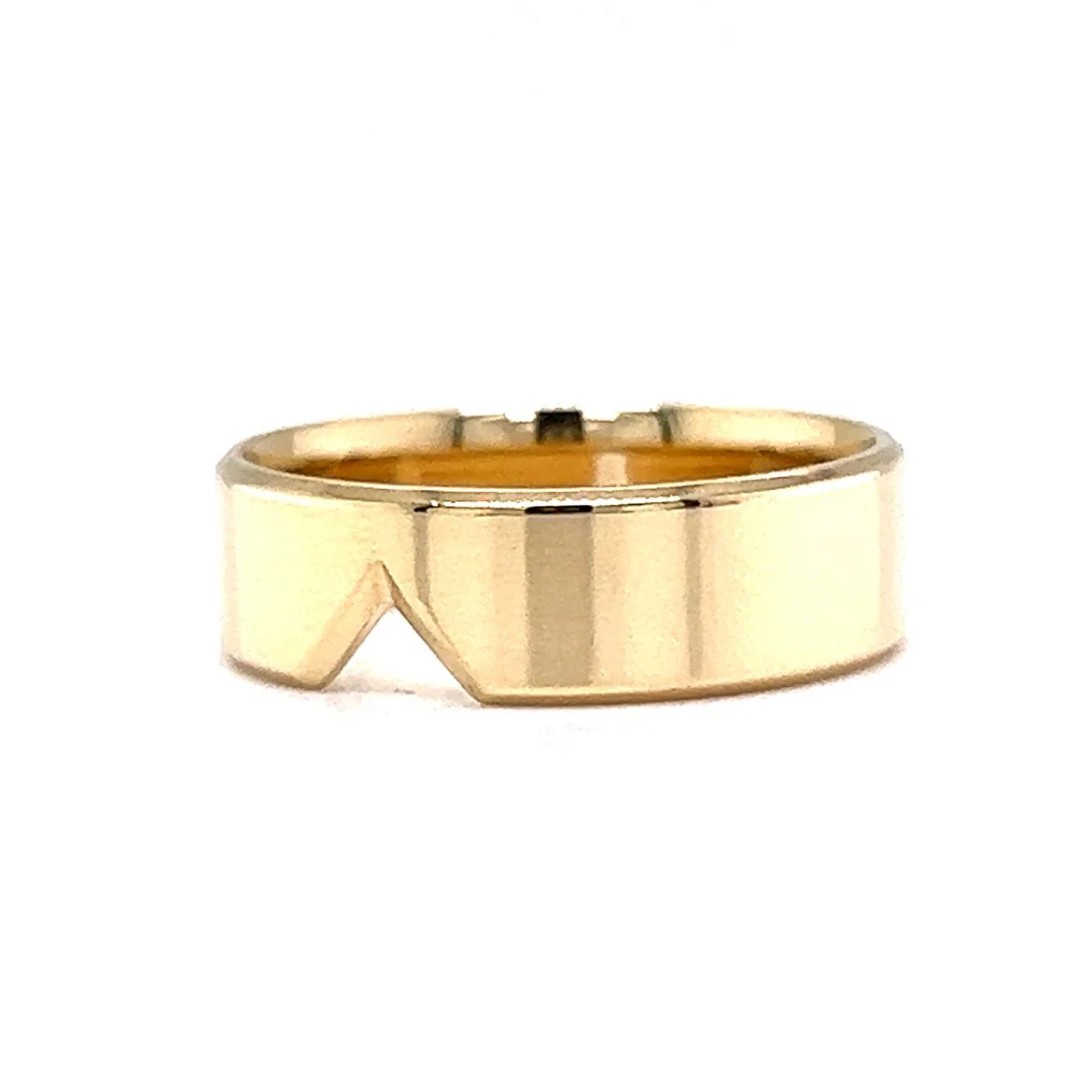 6mm Notched Wedding Band in 14k Yellow Gold - Image 2