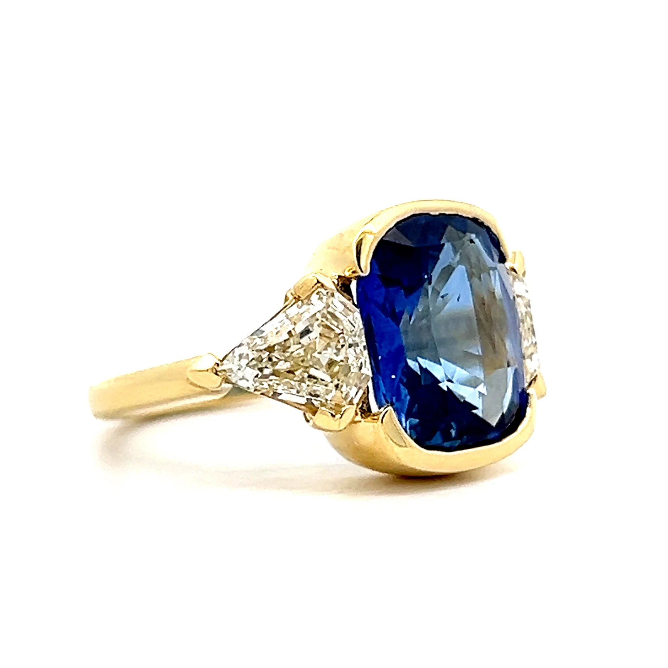 7.07 Cushion Blue Sapphire Engagement Ring 14k - Image 3