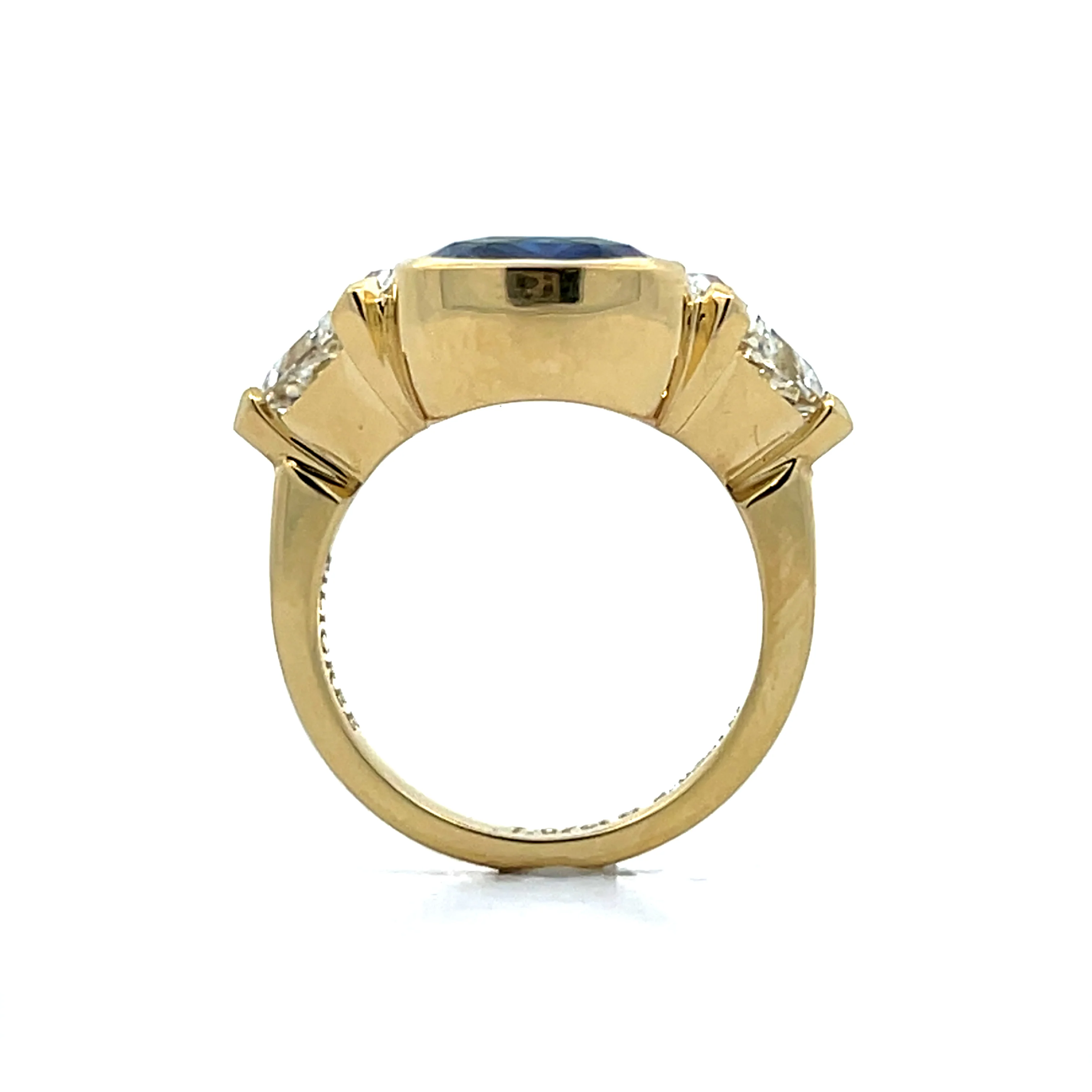 7.07 Cushion Blue Sapphire Engagement Ring 14k - Image 4