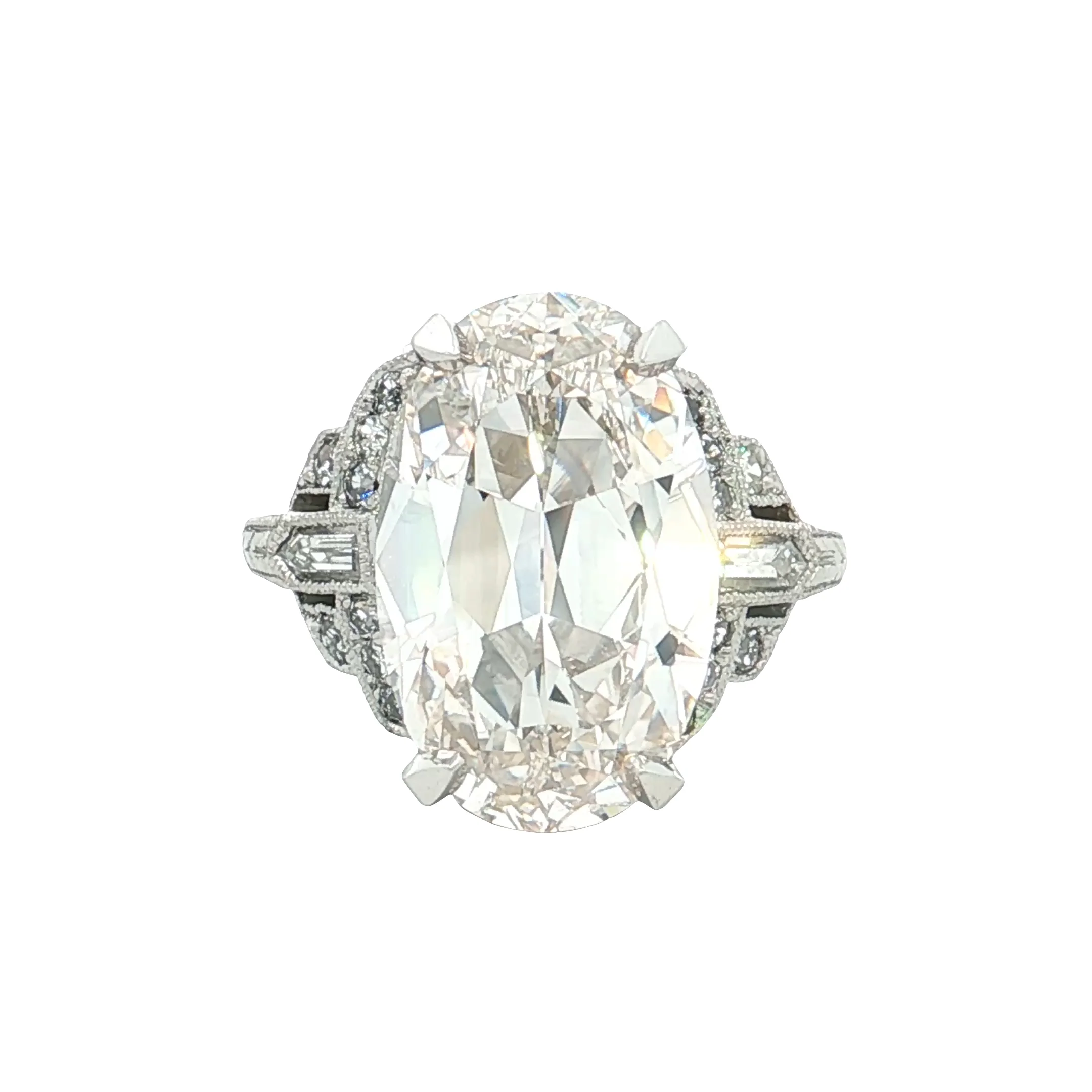 7.22 Art Deco Type IIA Diamond Engagement Ring Platinum