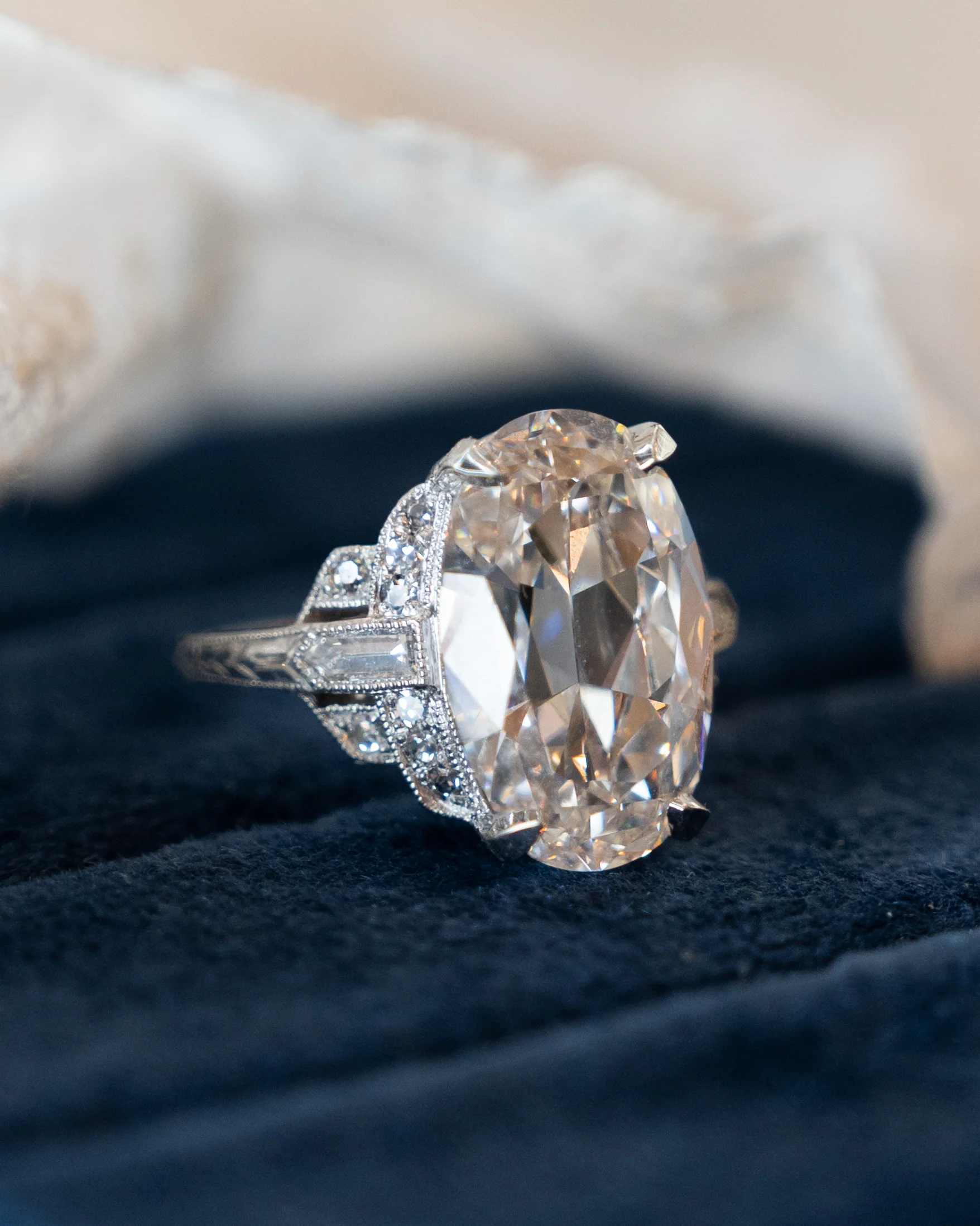 7.22 Art Deco Type IIA Diamond Engagement Ring Platinum - Image 8