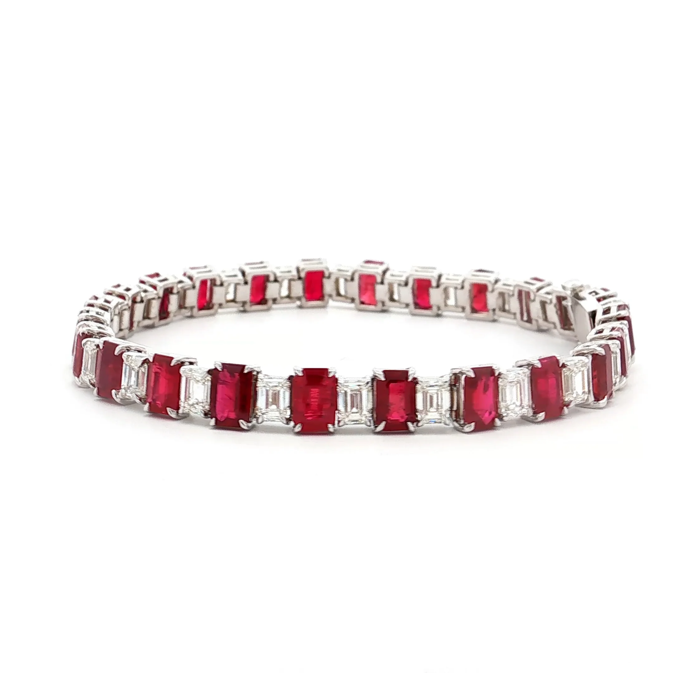 7.23 Ruby & Diamond Bracelet in 18k White Gold - Image 2