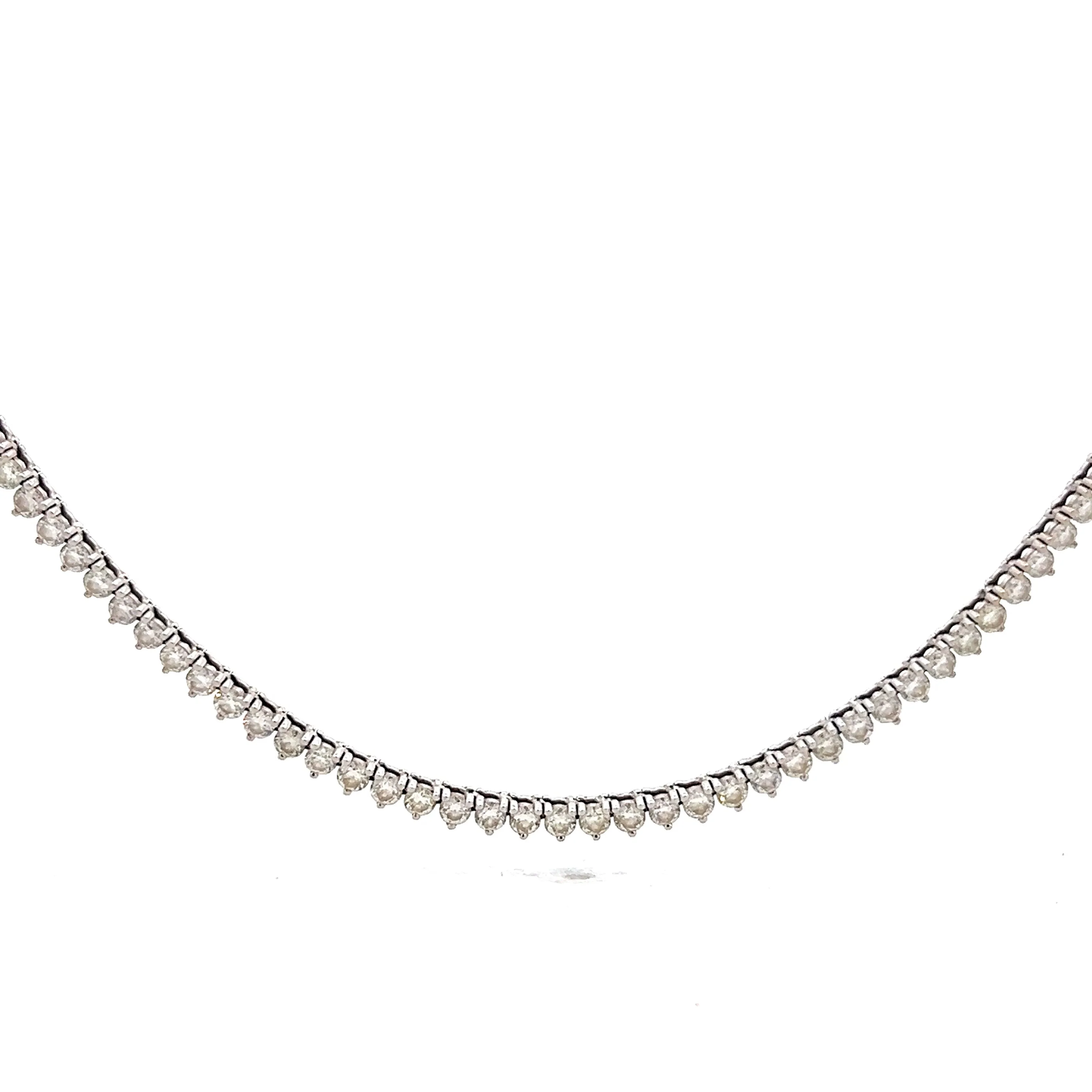 7.25 Round Brilliant Diamond Tennis Necklace in 14k