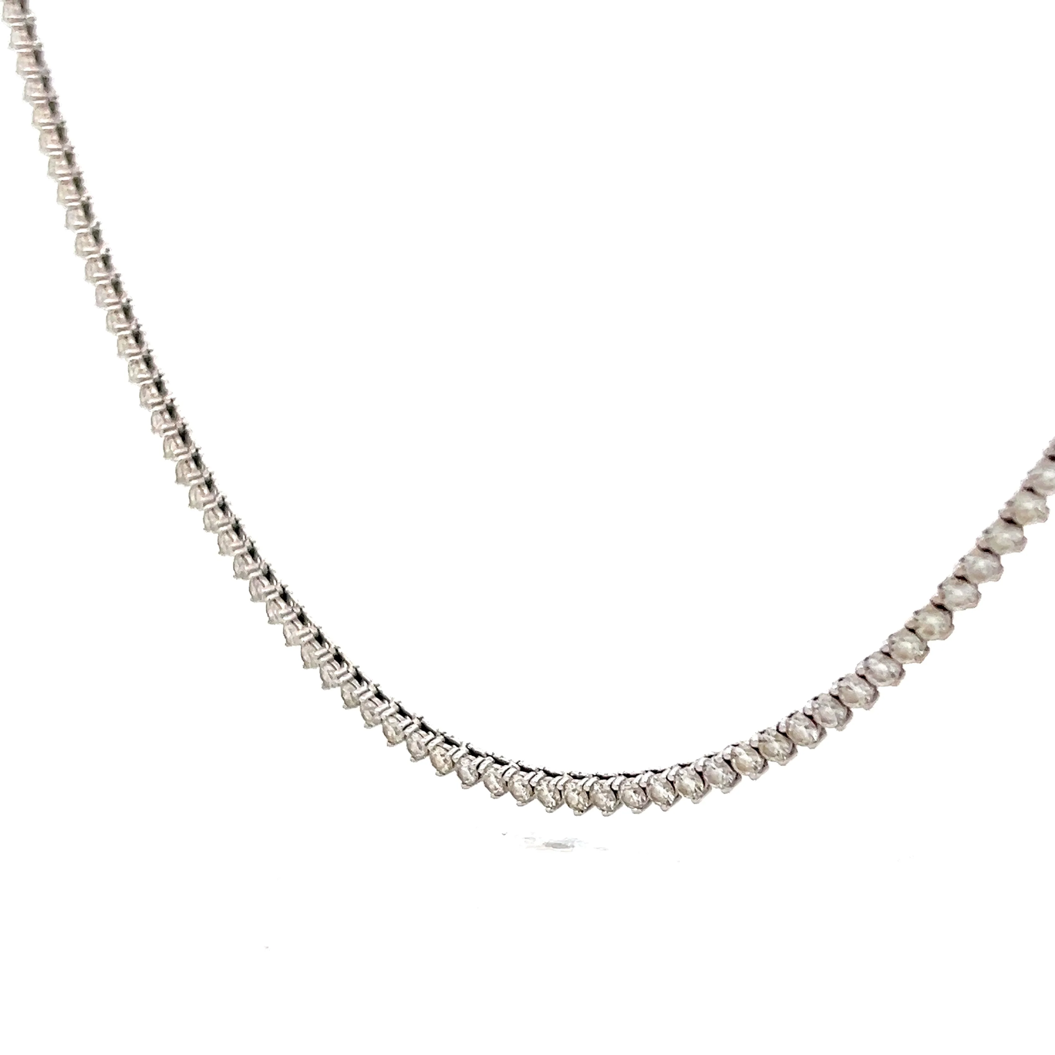 7.25 Round Brilliant Diamond Tennis Necklace in 14k - Image 2