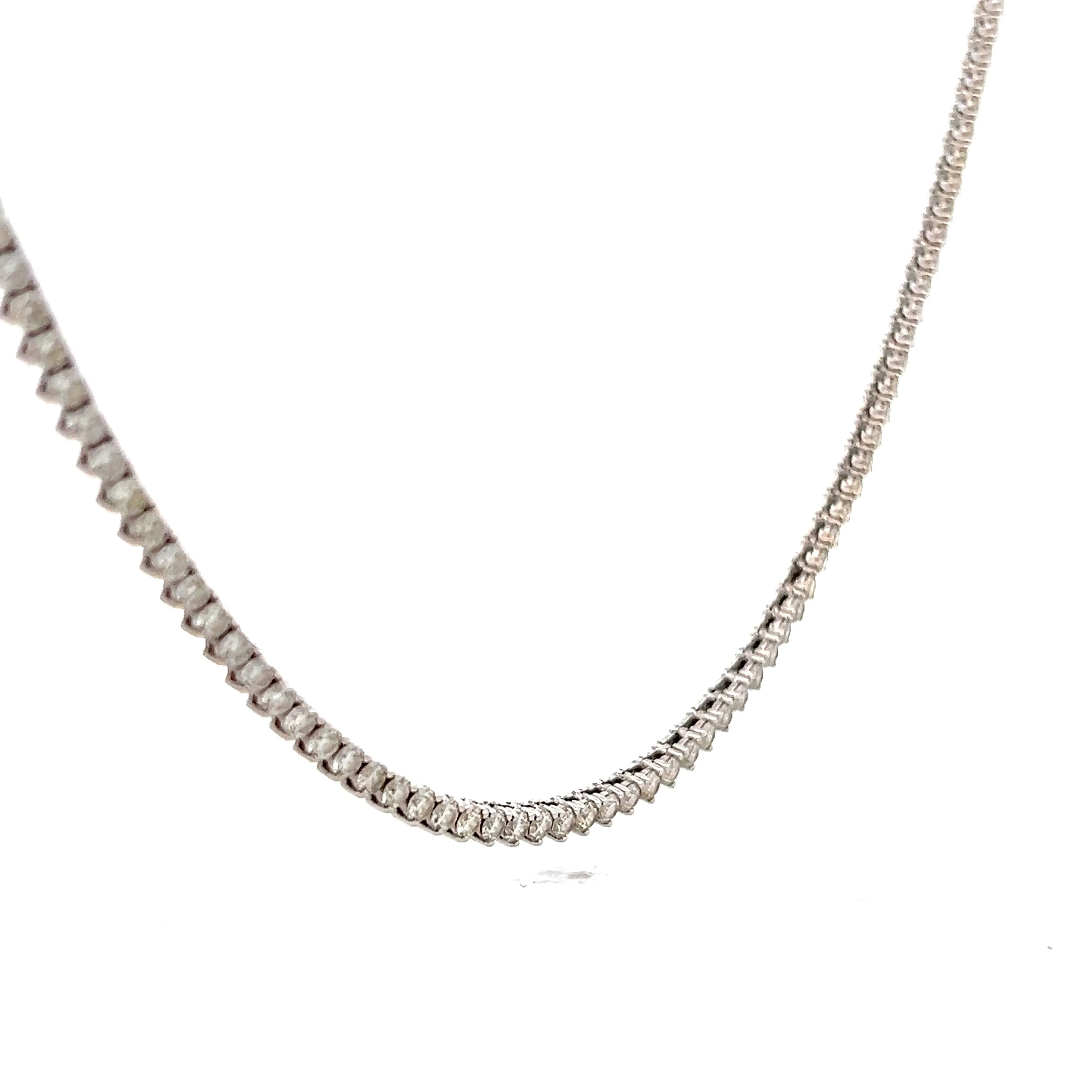 7.25 Round Brilliant Diamond Tennis Necklace in 14k - Image 3