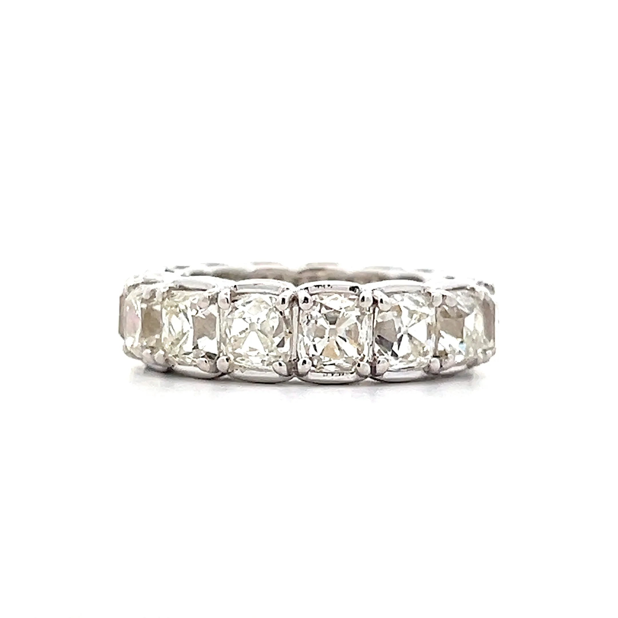 7.46 Antique Peruzzi Cut Diamond Eternity Band in Platinum - Image 2