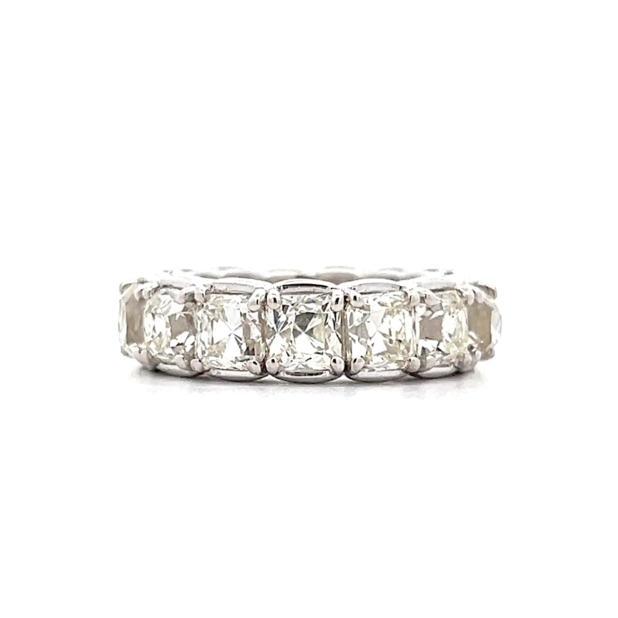 7.46 Antique Peruzzi Cut Diamond Eternity Band in Platinum - Image 3