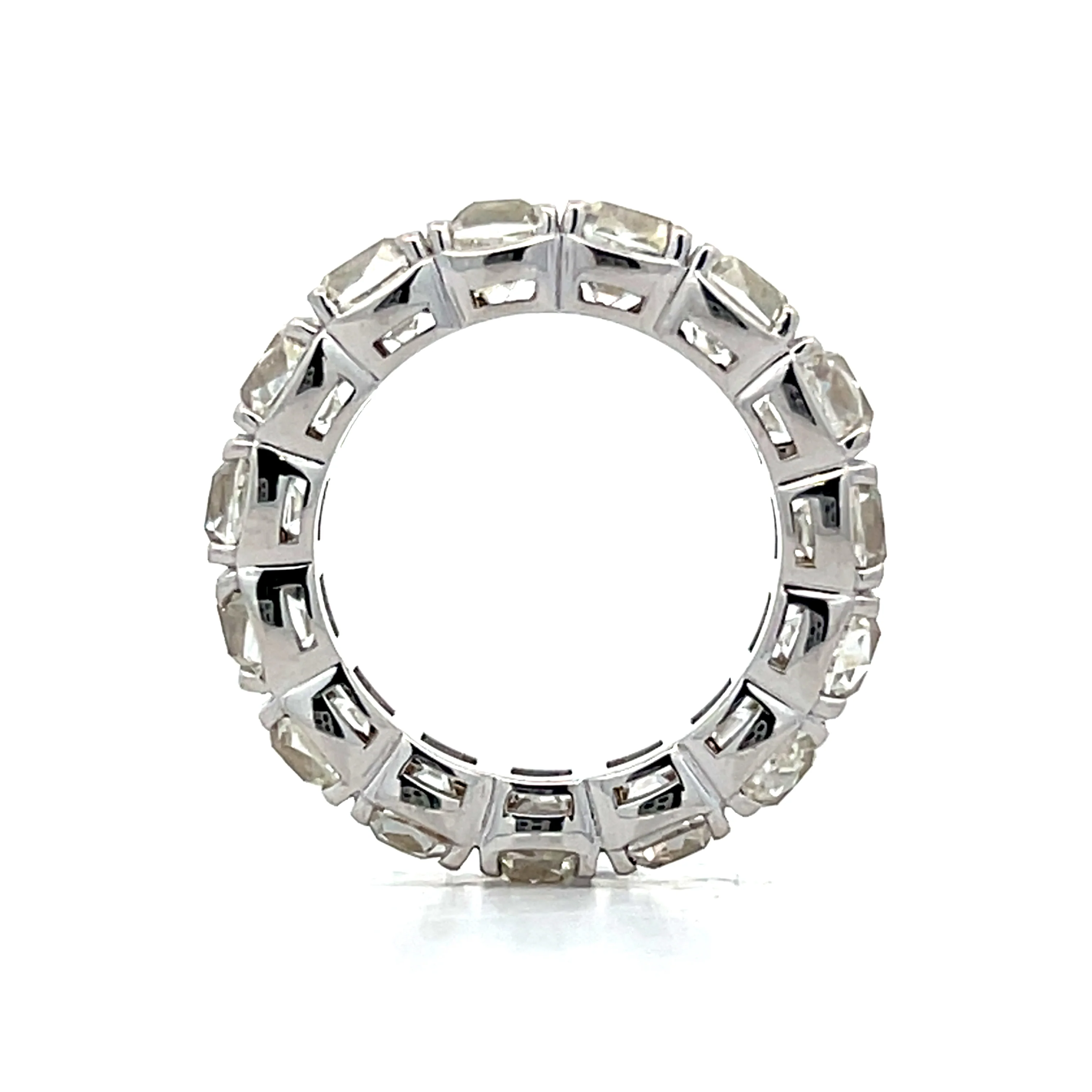 7.46 Antique Peruzzi Cut Diamond Eternity Band in Platinum - Image 4