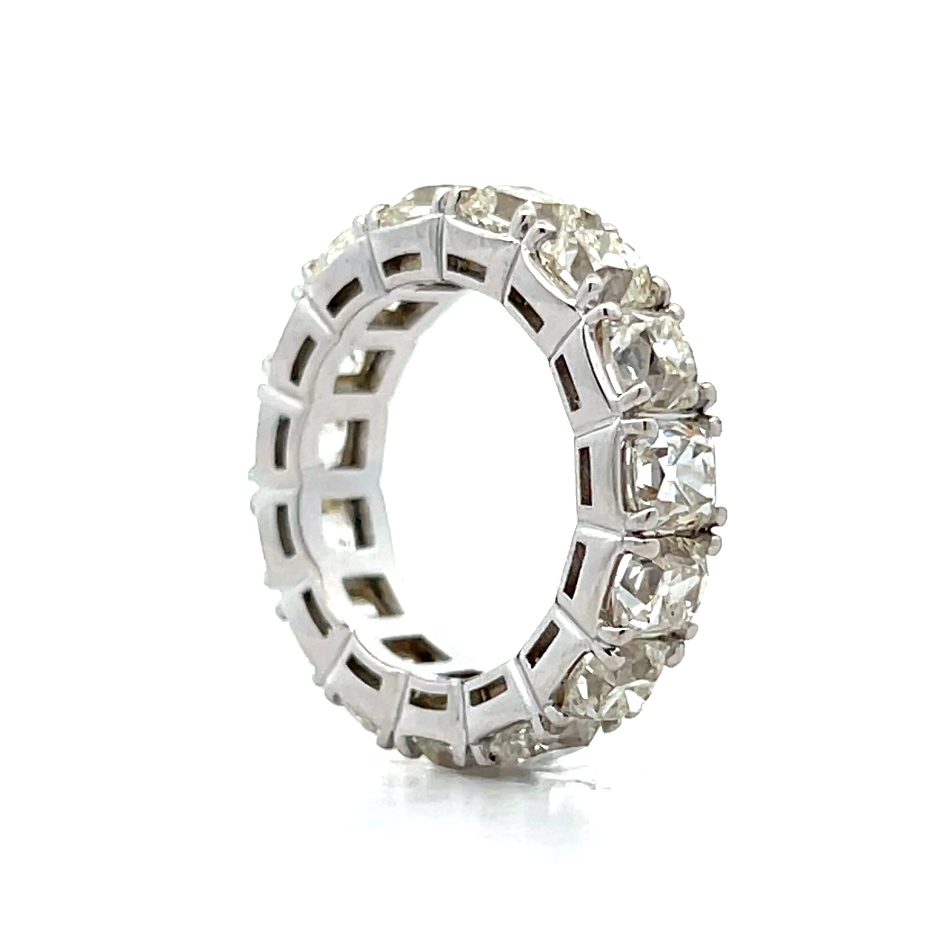 7.46 Antique Peruzzi Cut Diamond Eternity Band in Platinum - Image 5