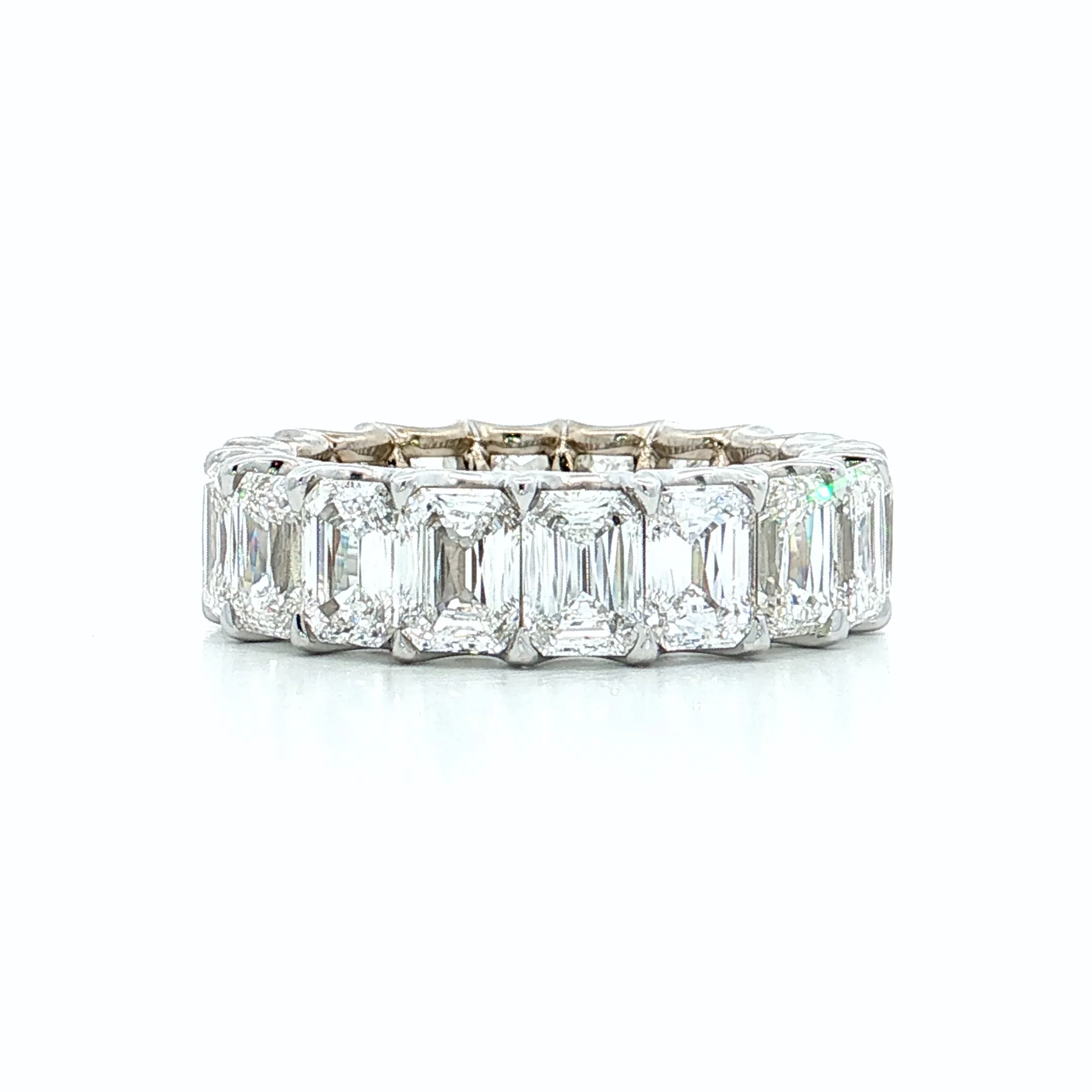 7.59 Ashoka Diamond Eternity Ring 18k White Gold