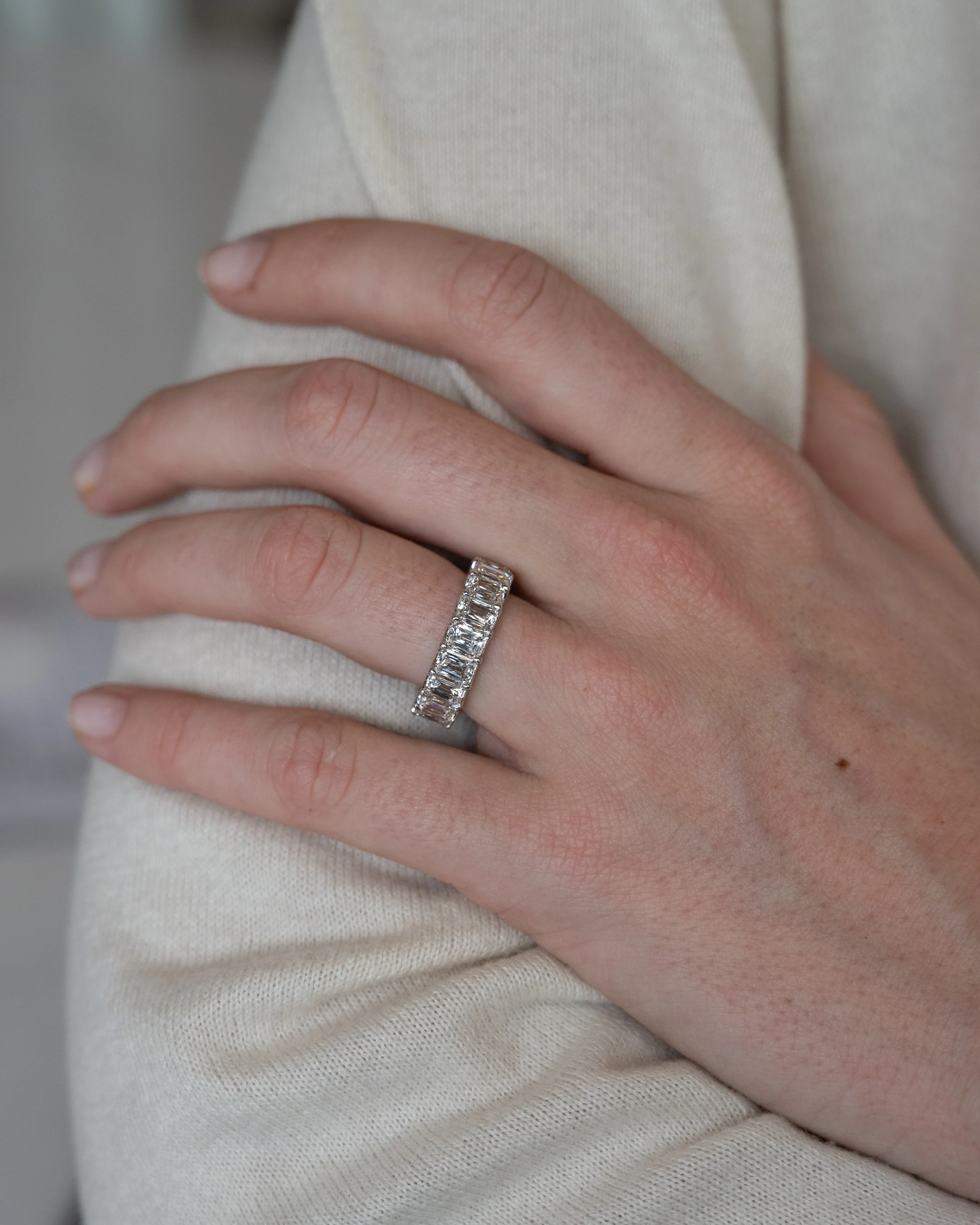7.59 Ashoka Diamond Eternity Ring 18k White Gold - Image 8