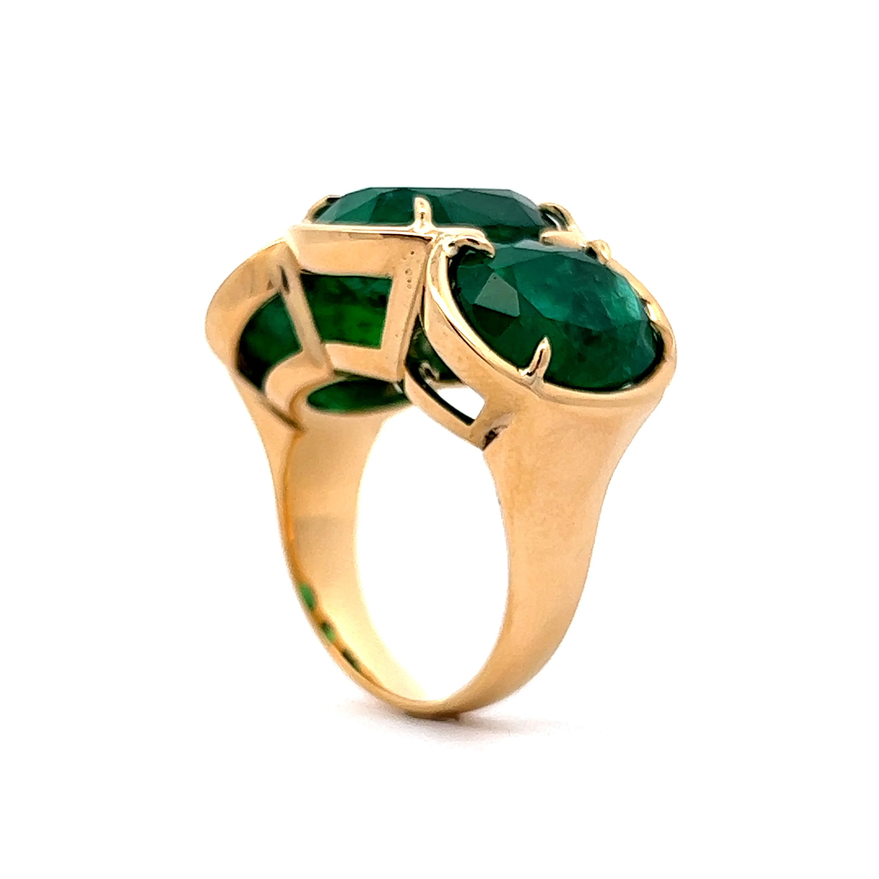 7.75 Oval Cut Emerald Right Hand Ring in 14k Yellow Gold - Image 5