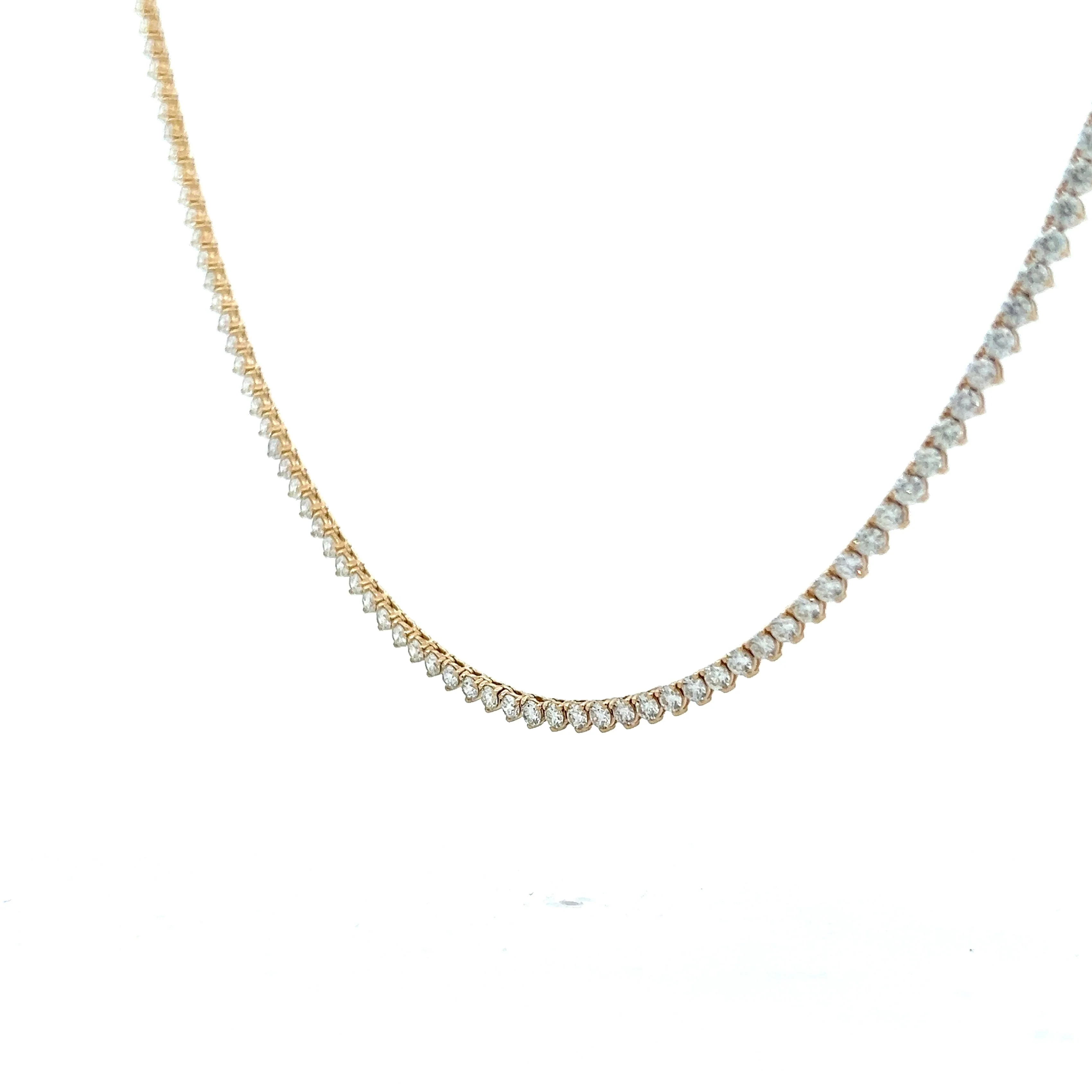 7.81 Brilliant Diamond Tennis Necklace in 14k Yellow Gold - Image 2