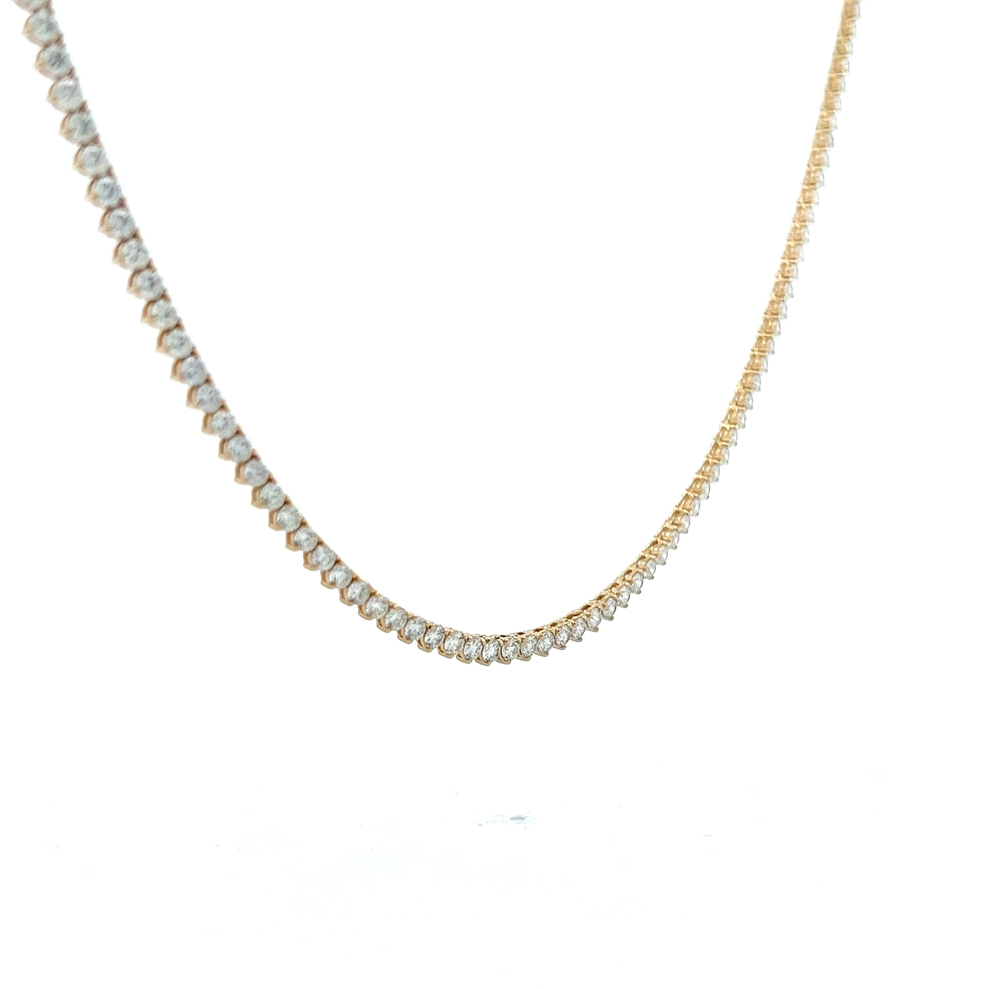 7.81 Brilliant Diamond Tennis Necklace in 14k Yellow Gold - Image 3