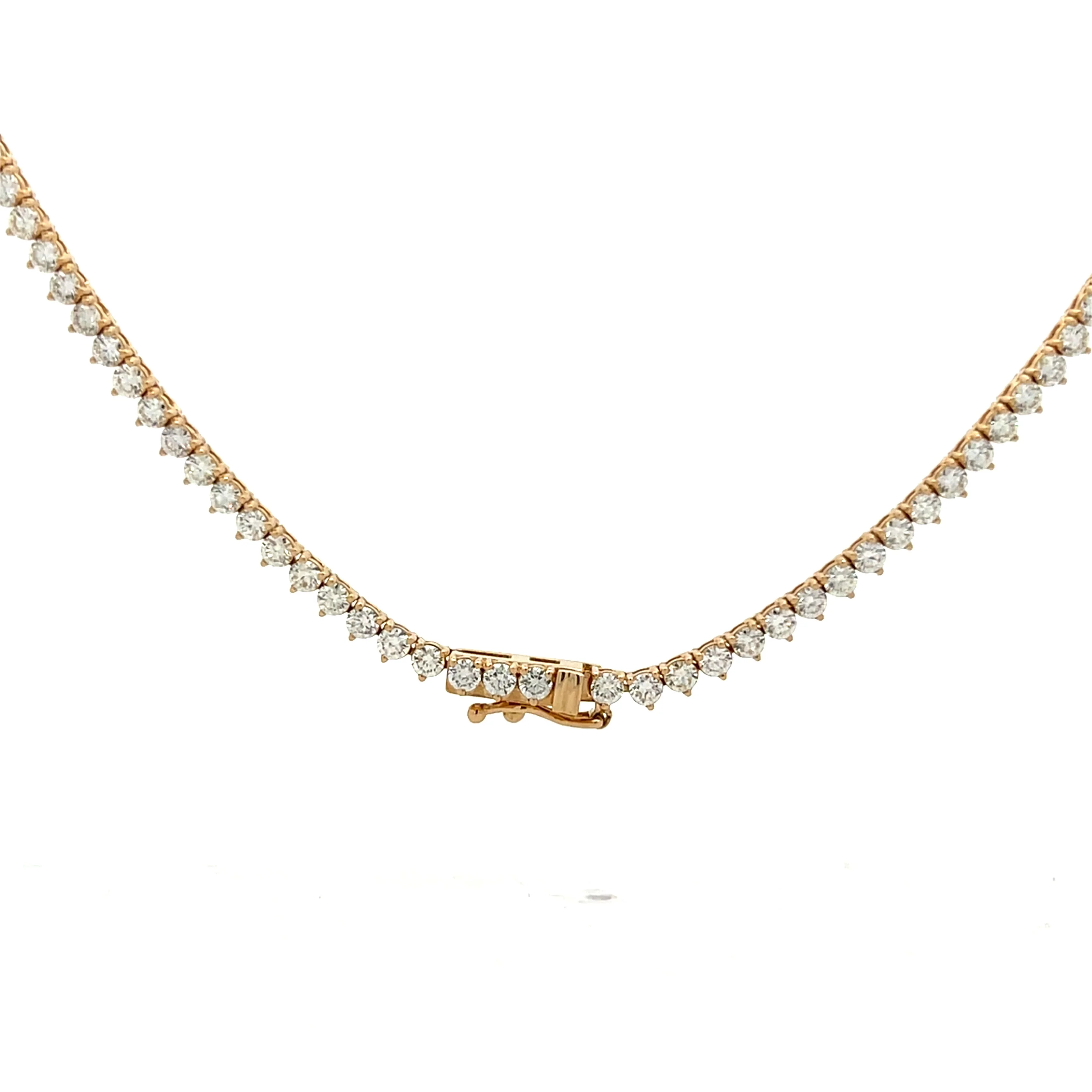 7.81 Brilliant Diamond Tennis Necklace in 14k Yellow Gold - Image 4