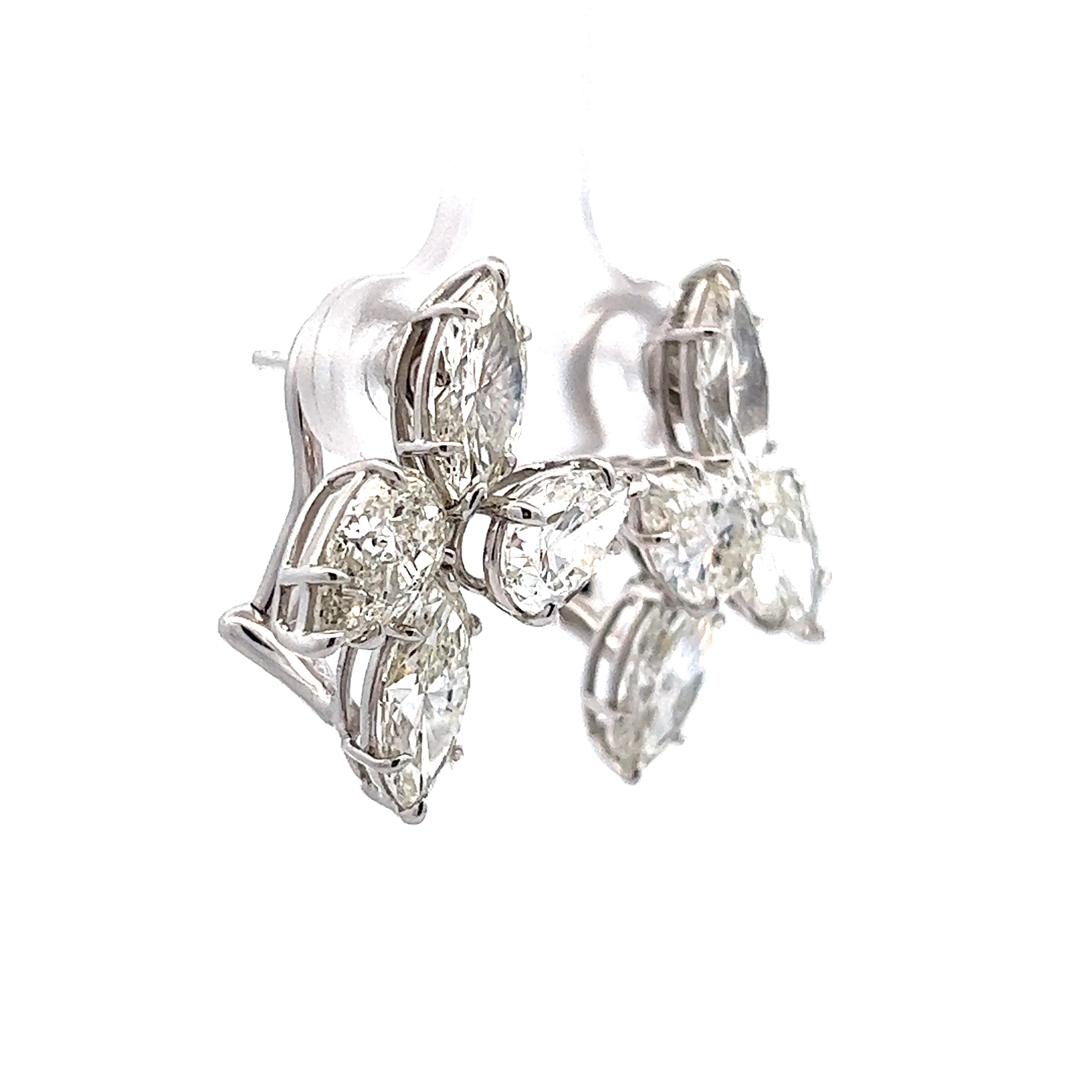 7.86 Marquise Diamond Stud Earrings in 18k White Gold - Image 3