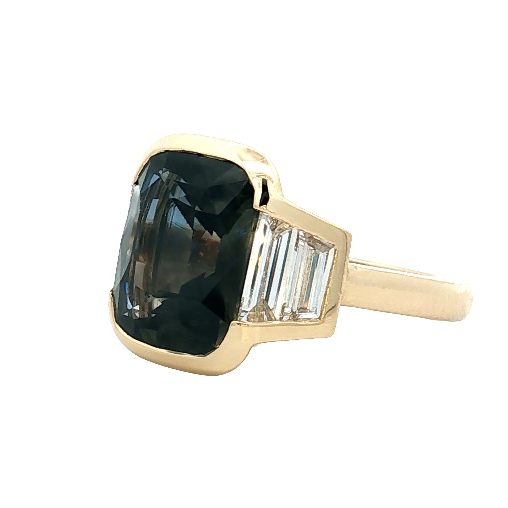 7.95 Bezel Sapphire Engagement Ring 14k Yellow Gold - Image 2